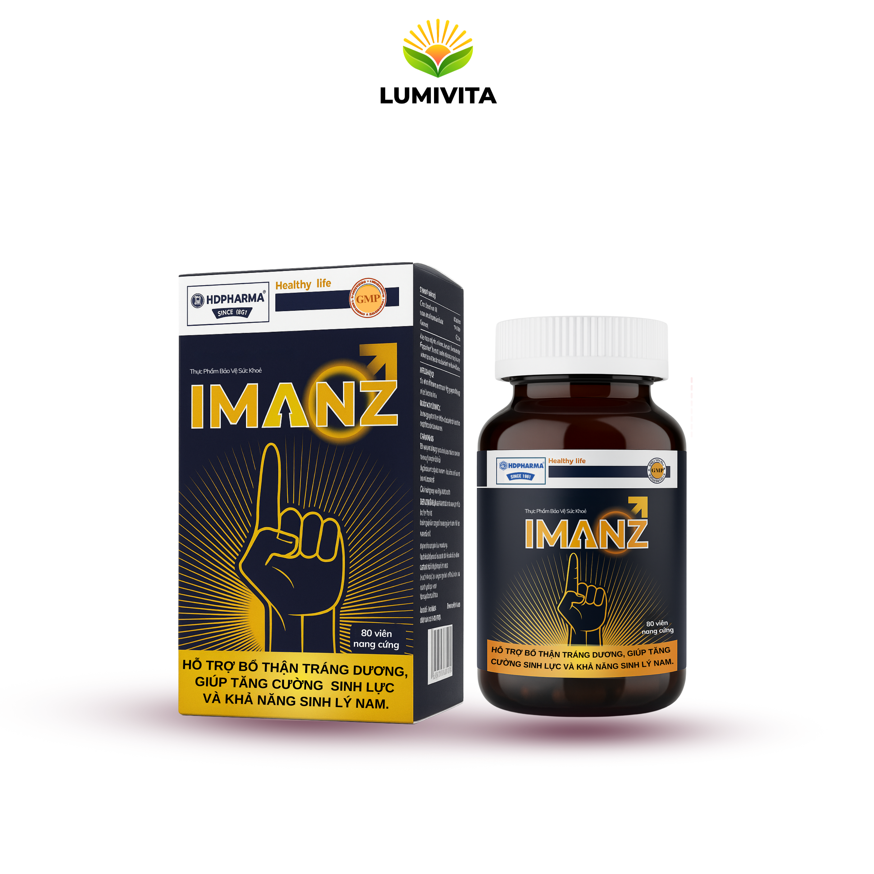 Viên uống Imanz hỗ trợ tăng cường sinh lực phái mạnh (hộp 80 viên) - Phân phối chính hãng