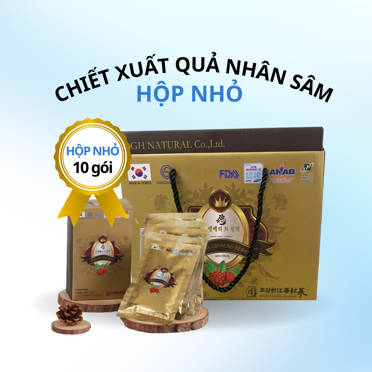Chiết xuất Quả Sâm Ginseng Berry N Extract (loại nhỏ 10 túi/ hộp) - Phân phối chính hãng
