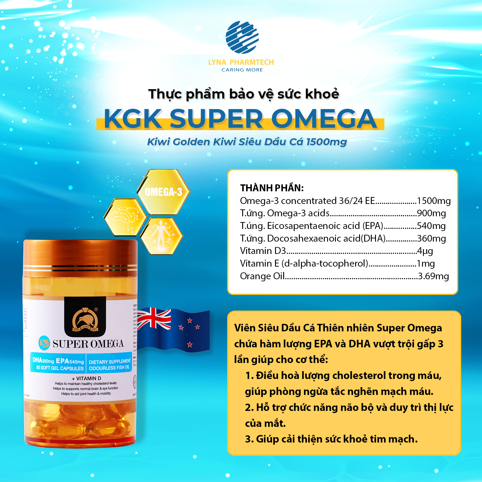 Viên dầu cá hàm lượng cao Super Omega hỗ trợ giảm Cholesterol máu, tăng cường chức năng não và mắt-duoc-ban-tai-Droppiimart