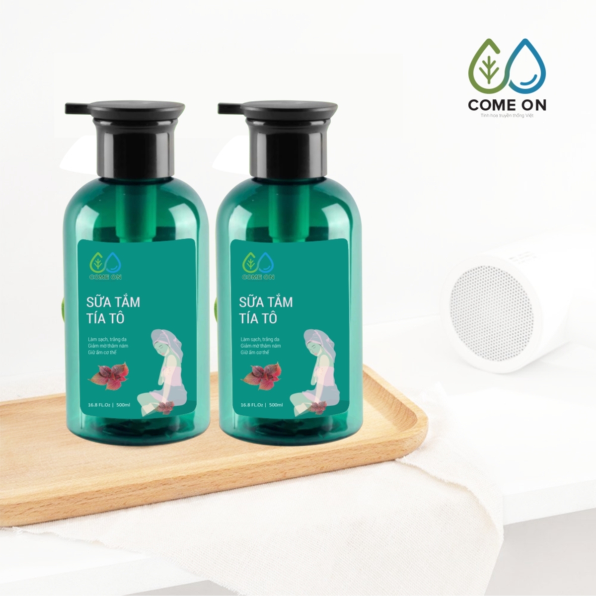 Sữa tắm tía tô COME ON cấp ẩm, dưỡng da, sạch mụn lưng 500ml