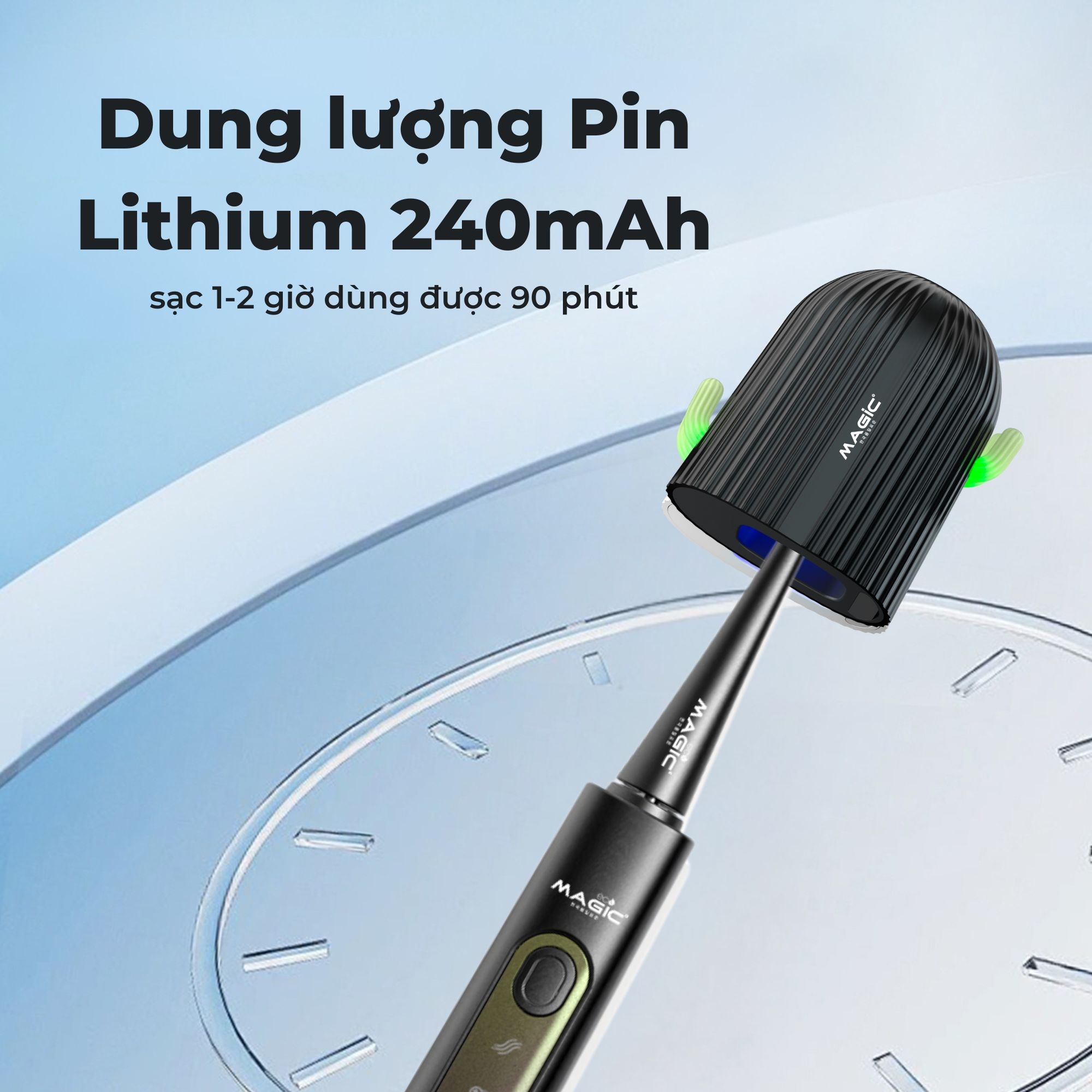 Nắp tiệt trùng đầu bàn chải điện Magic B-10 màu đen