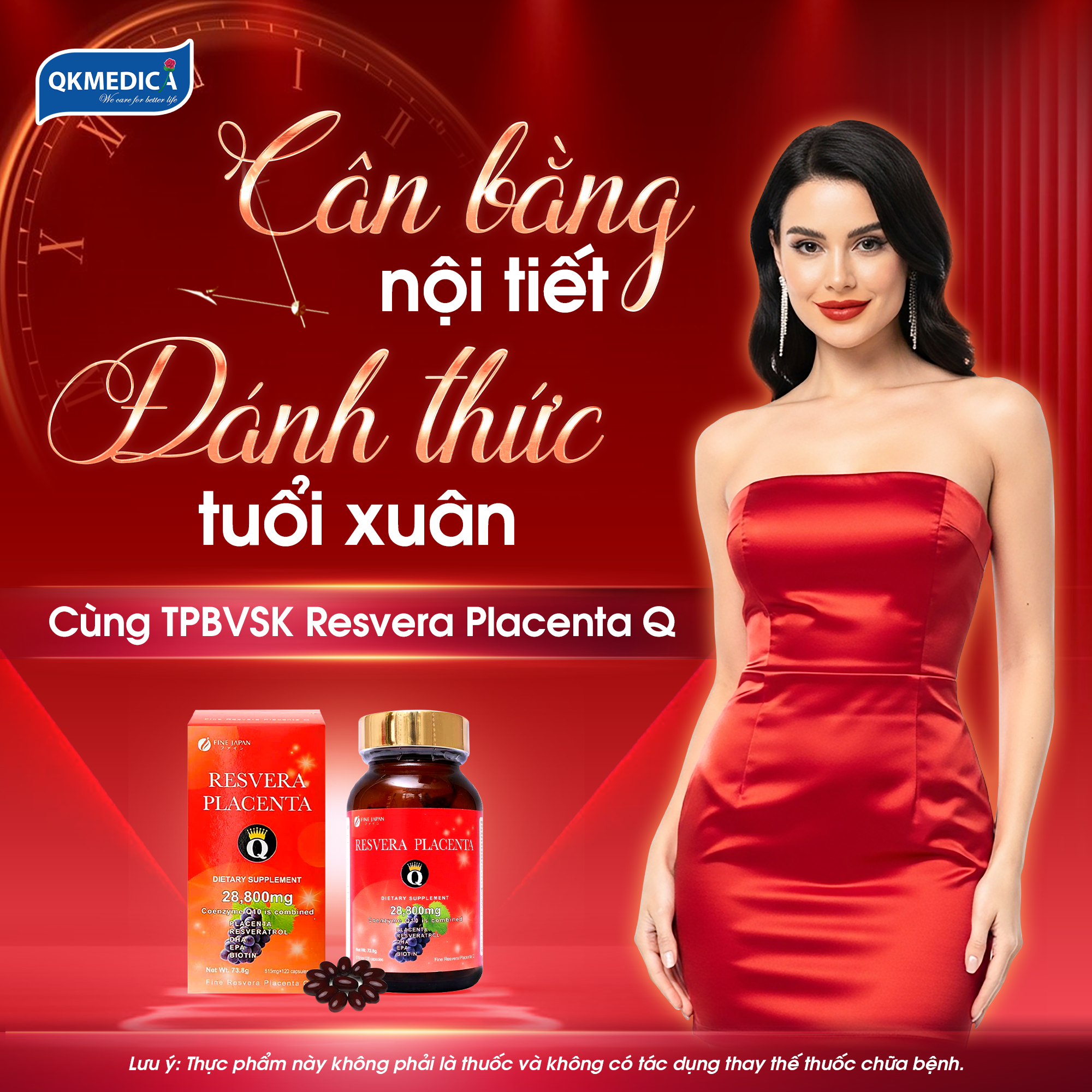 (HSD:12/12/26) Thực phẩm bảo vệ sức khỏe Resvera Placenta Q (hộp 120 viên) - 3