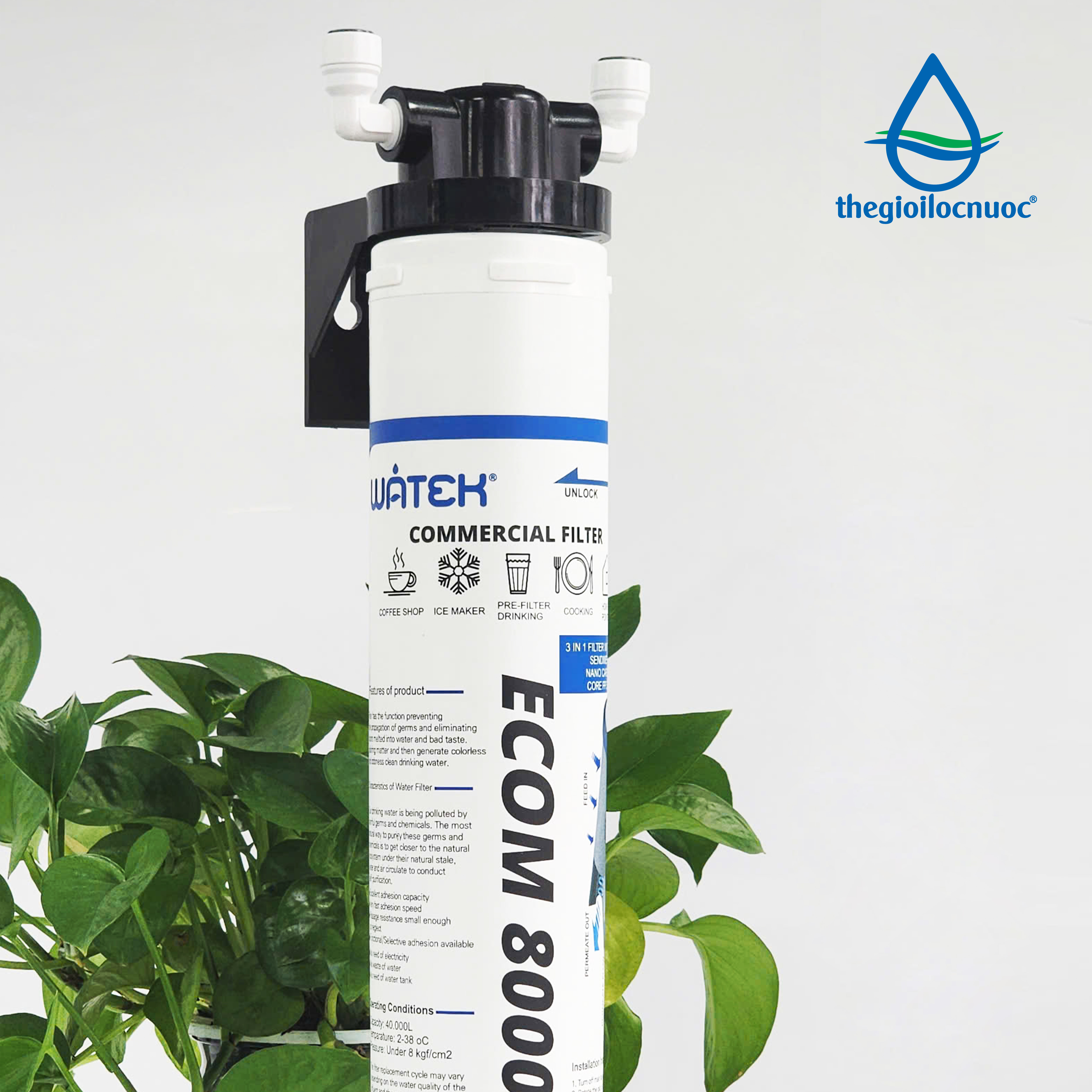 Bộ lọc nước thương mại Watek, model ECOM8000