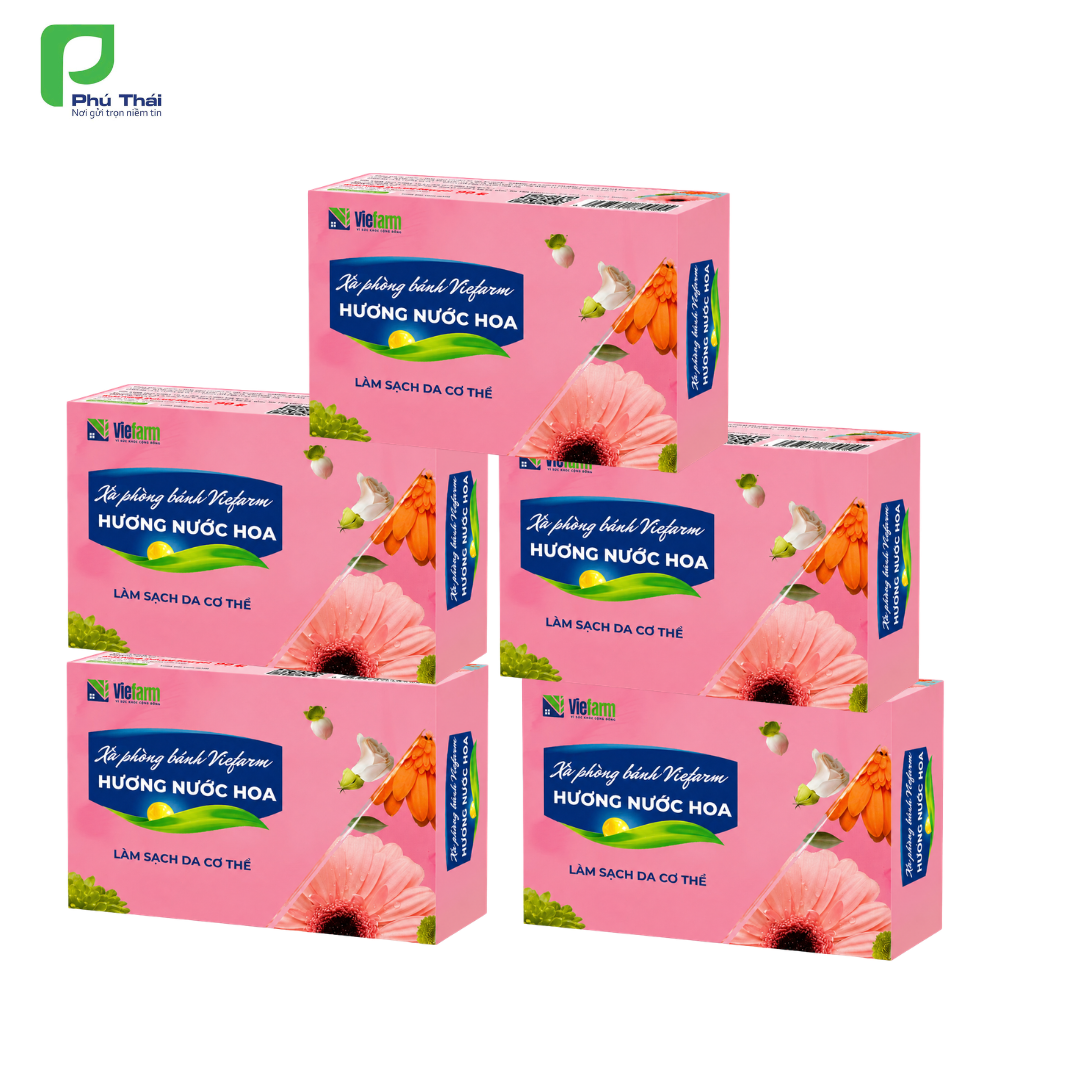 Combo 05 Xà phòng bánh Viefarm hương nước hoa 90g - Phân phối chính hãng