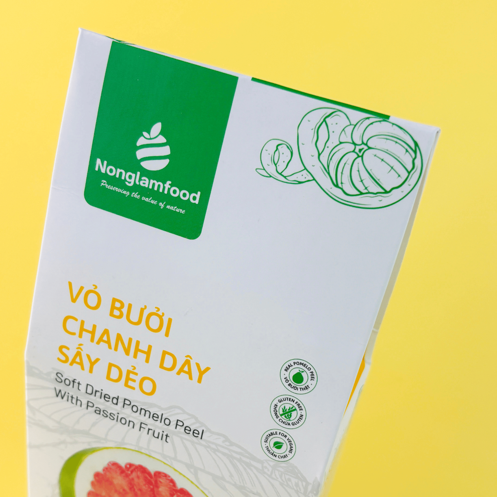 Vỏ bưởi chanh dây sấy dẻo NLF - Hộp 100g