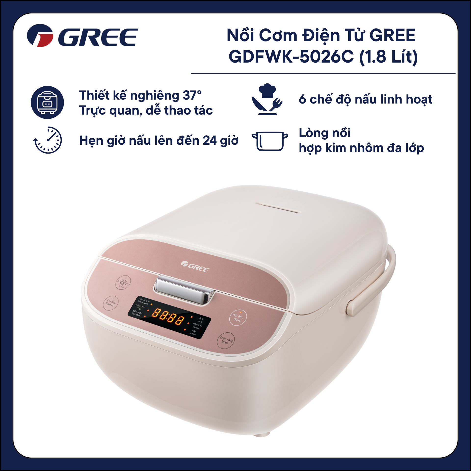 Nồi cơm điện Gree GDFWK-5026C - Phân phối chính hãng