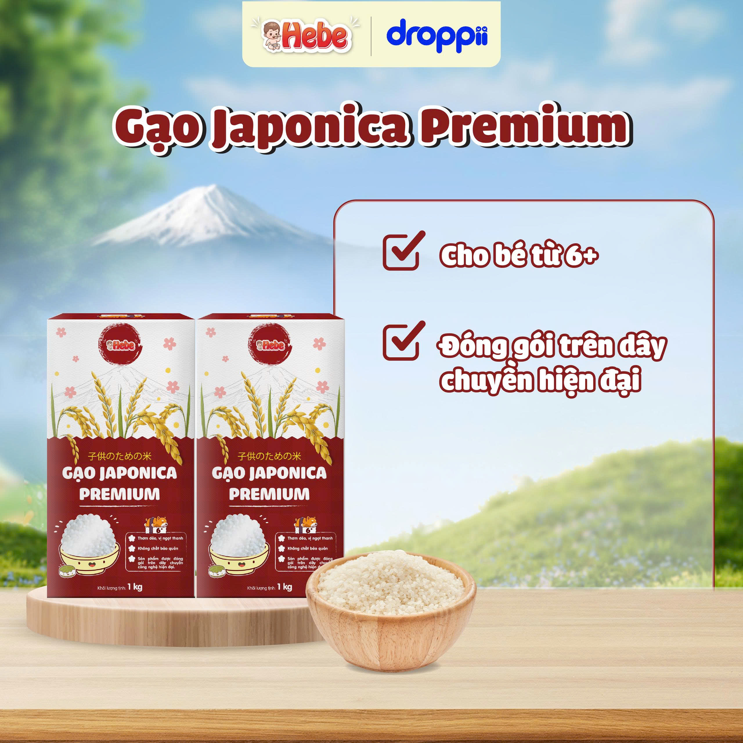 Gạo Japonica Premium HEBE giúp bé ăn ngon miệng hơn (hộp 1kg) - 7