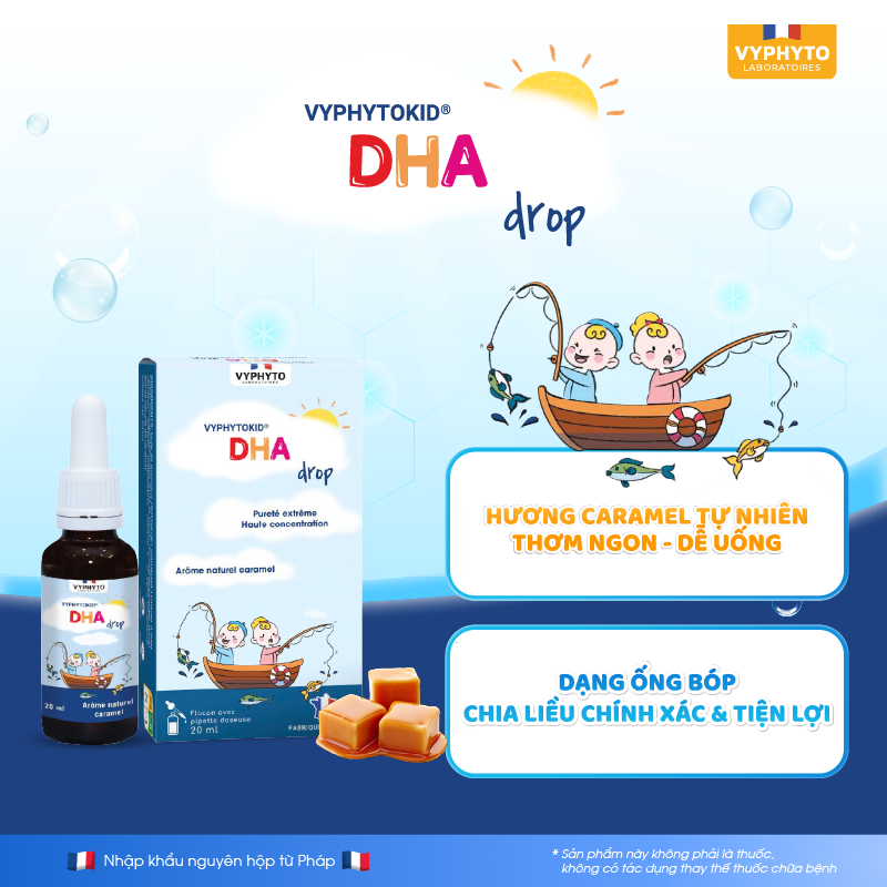 Thực phẩm bảo vệ sức khỏe VYPHYTOKID DHA drop bổ sung DHA hàm lượng cao cho bé