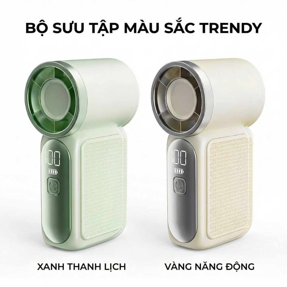 Quạt Cầm Tay Kachi MK441 - Pin Khủng 3000mAh, Màn Hình LED Hiển Thị, 6 Cấp Độ Gió (Bảo Hành 18 Tháng)
