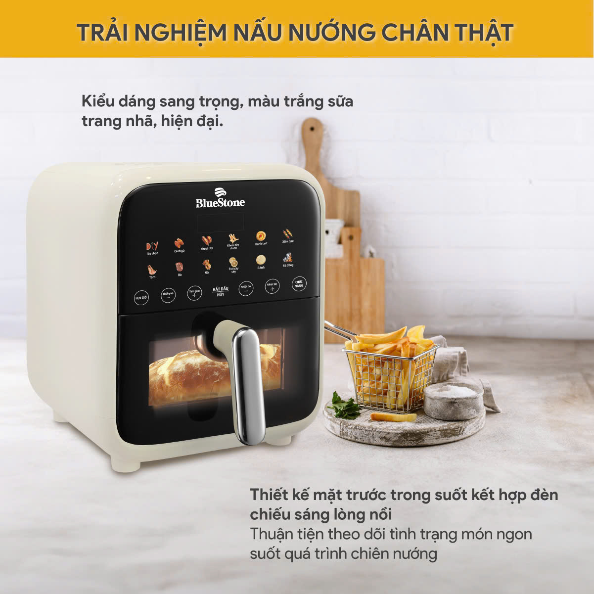 Nồi chiên không dầu điện tử BLUESTONE AFB-5861 7 Lít 1800W - 3