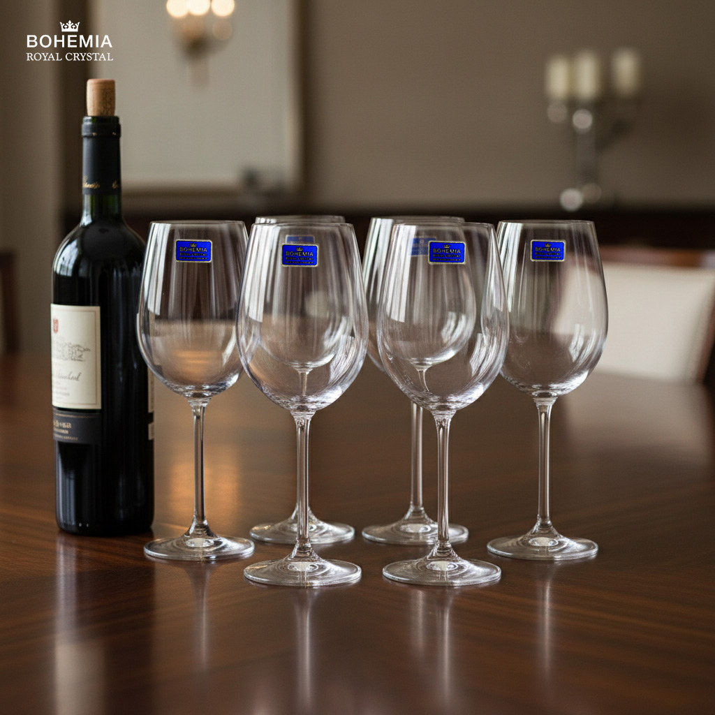 Ly rượu vang pha lê 390ml Bohemia Crystal set 6 ly - Model: GASTRO 390 ml