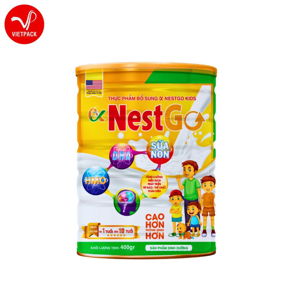 Sữa non Alpha Nest Go Kids hỗ trợ phát triển toàn diện cho trẻ từ 1-10 tuổi (Lon 400g)