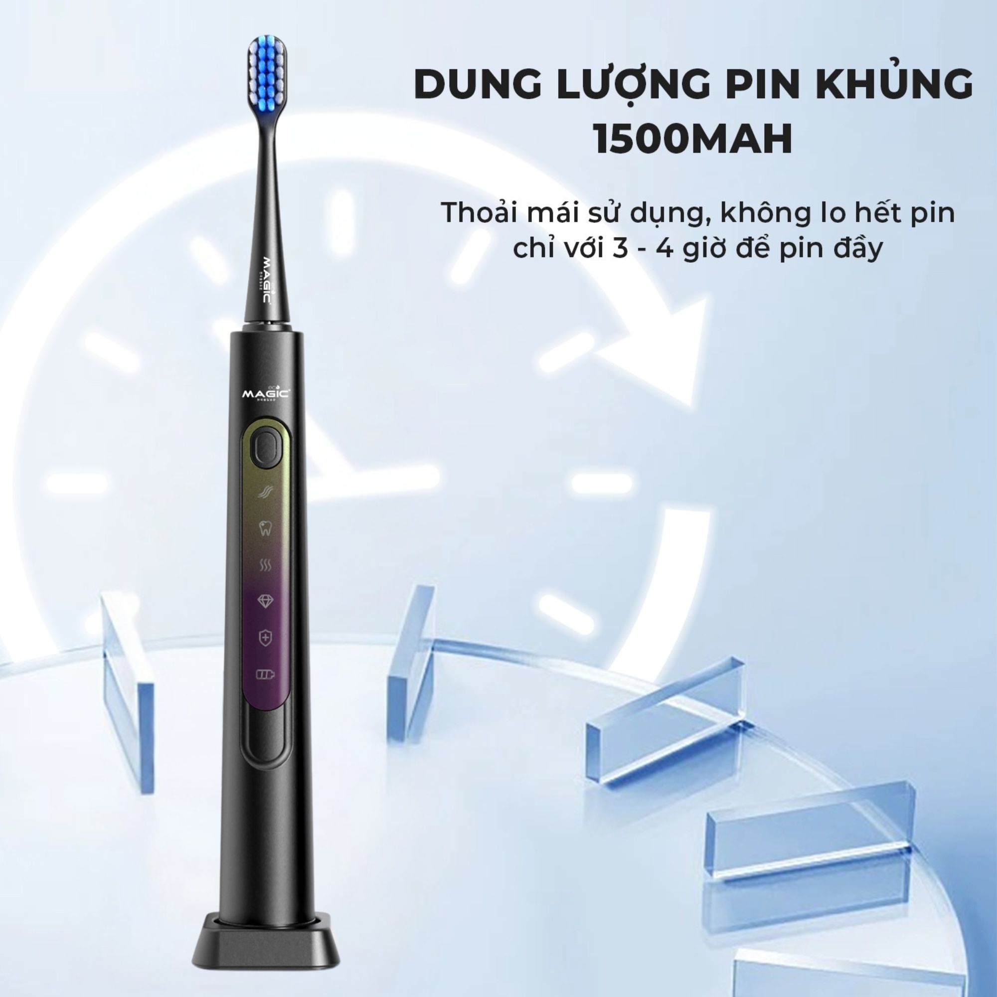 Bàn chải điện Magic Eco Pro-51 màu đen