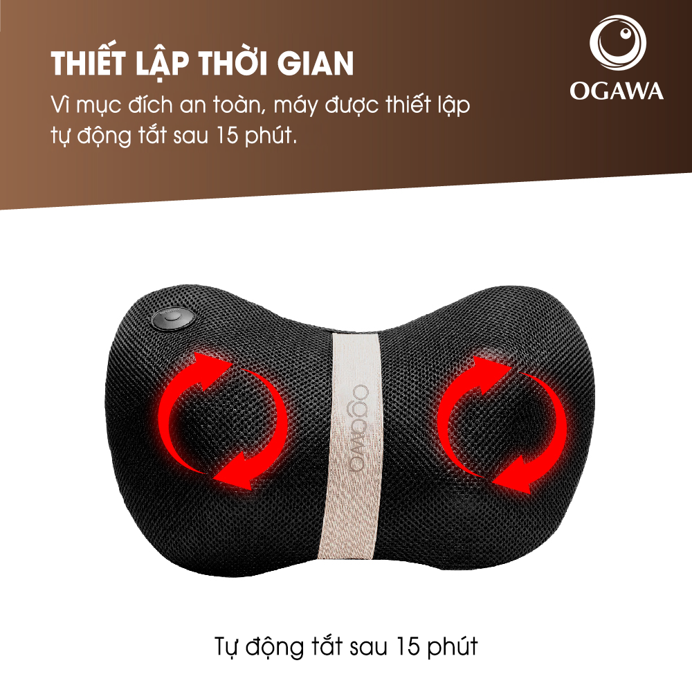 Gối Massage văn phòng (OG-2015), màu gỗ tro Mobile Shiatsu - Ashwood