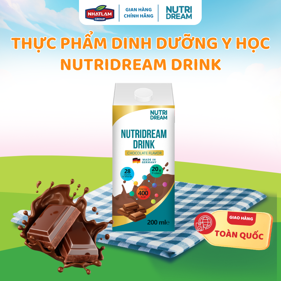 Thực phẩm dinh dưỡng Y học Nutridream - Vị Chocolate Nhập Khẩu Từ Đức