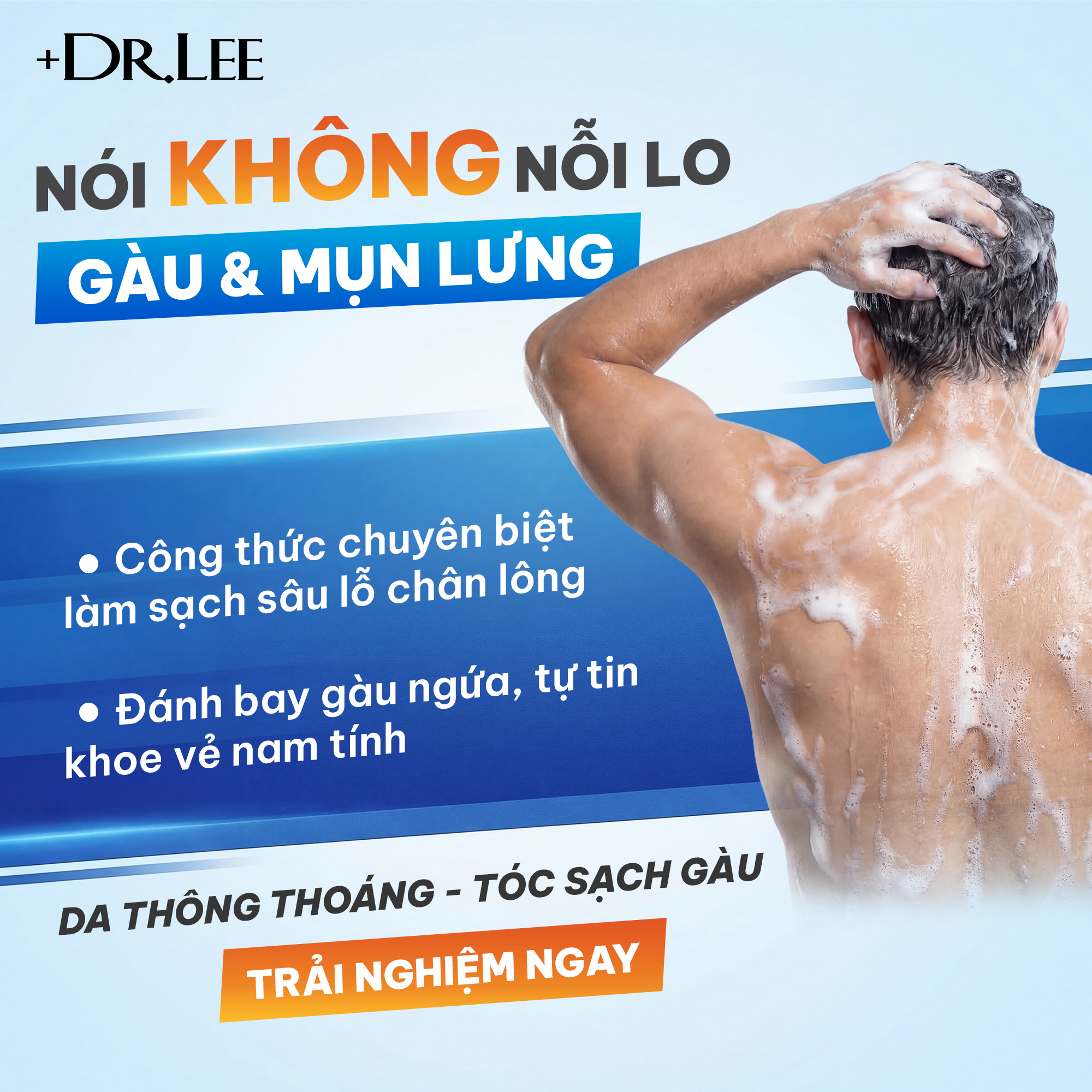 Sữa Tắm Gội Rửa Mặt Nam 3in1 +Dr.Lee Active Men 350ml – Dầu Gội Sạch Gàu, Sữa Tắm Mát Lạnh, Giảm Mụn Lưng