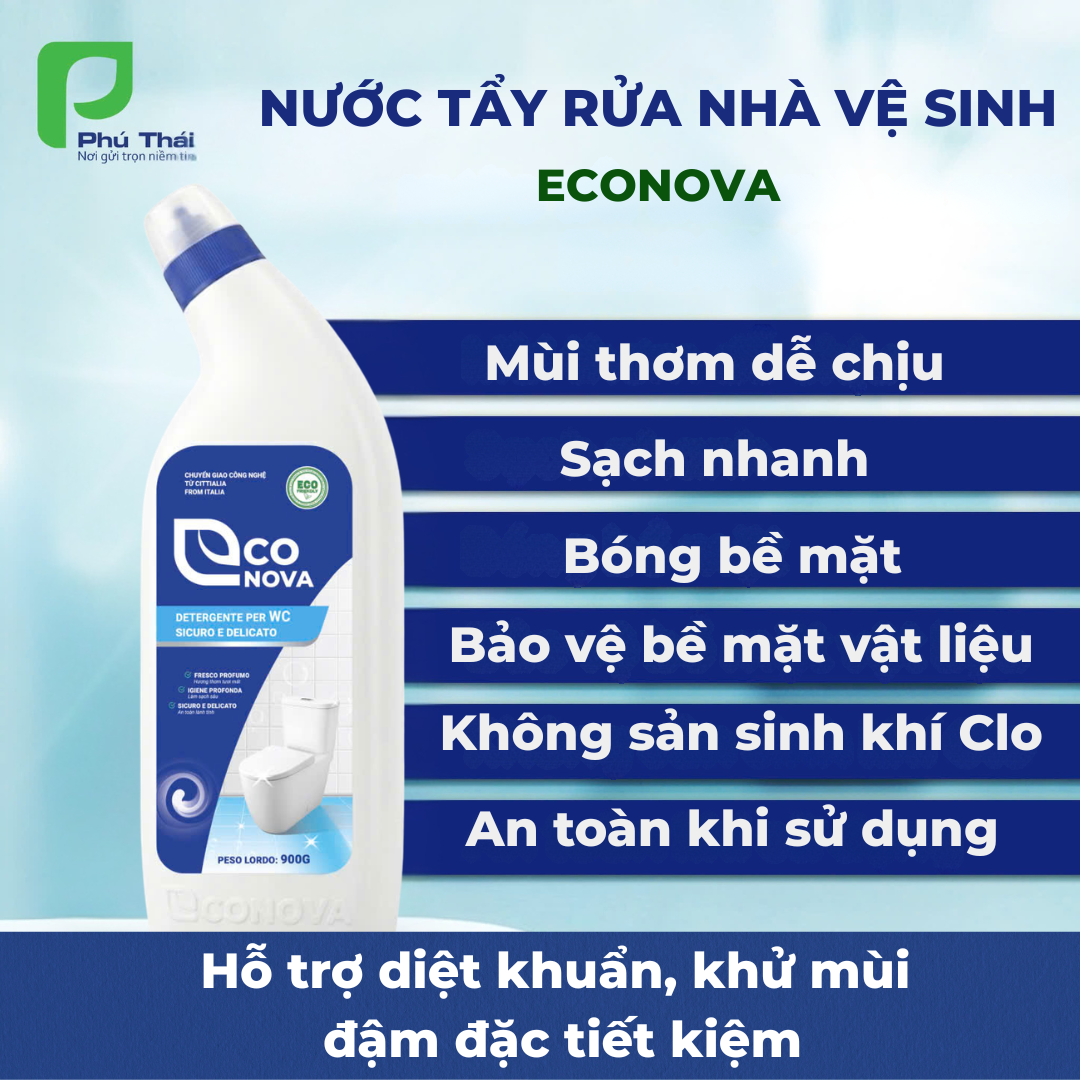 Nước tẩy rửa nhà vệ sinh Econova (Chai 900g)