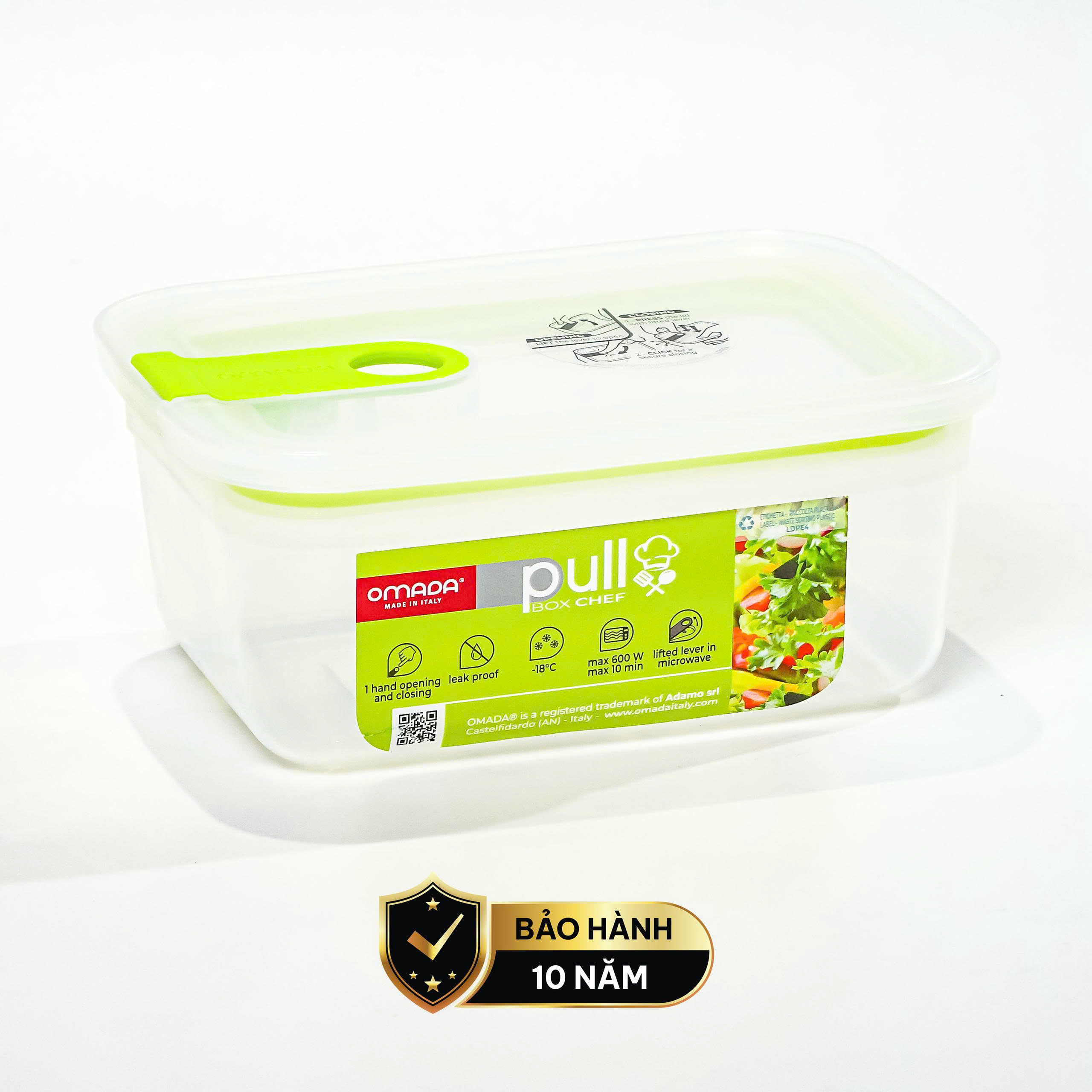 Hộp đựng thực phẩm nhựa nguyên sinh 750ml pull box chef cao cấp OMADA-Model: M5811VA1