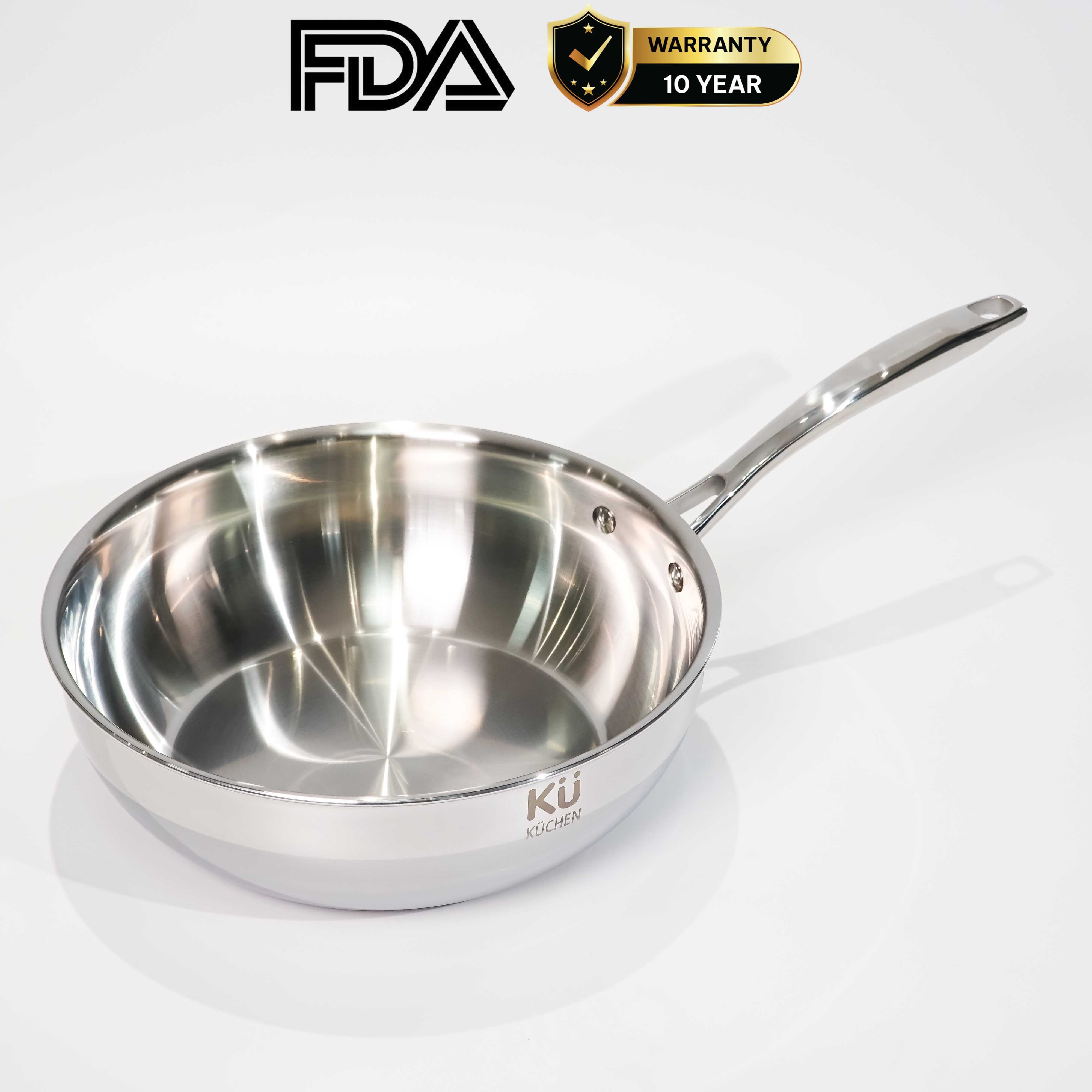 Chảo inox 316 28cm lòng sâu cao cấp KUCHEN KU W281316 - Phân phối chính hãng