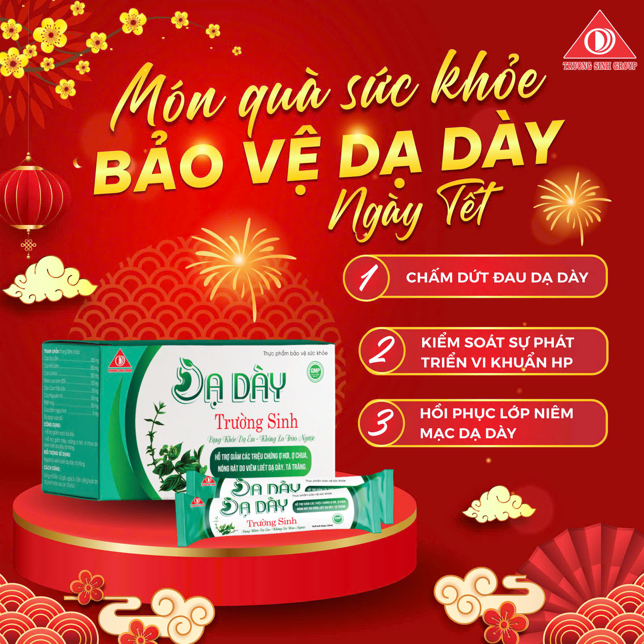 Dạ Dày Trường Sinh hỗ trợ giảm acid dạ dày, triệu chứng ợ hơi, ợ chua (10 gói/ hộp) - 8