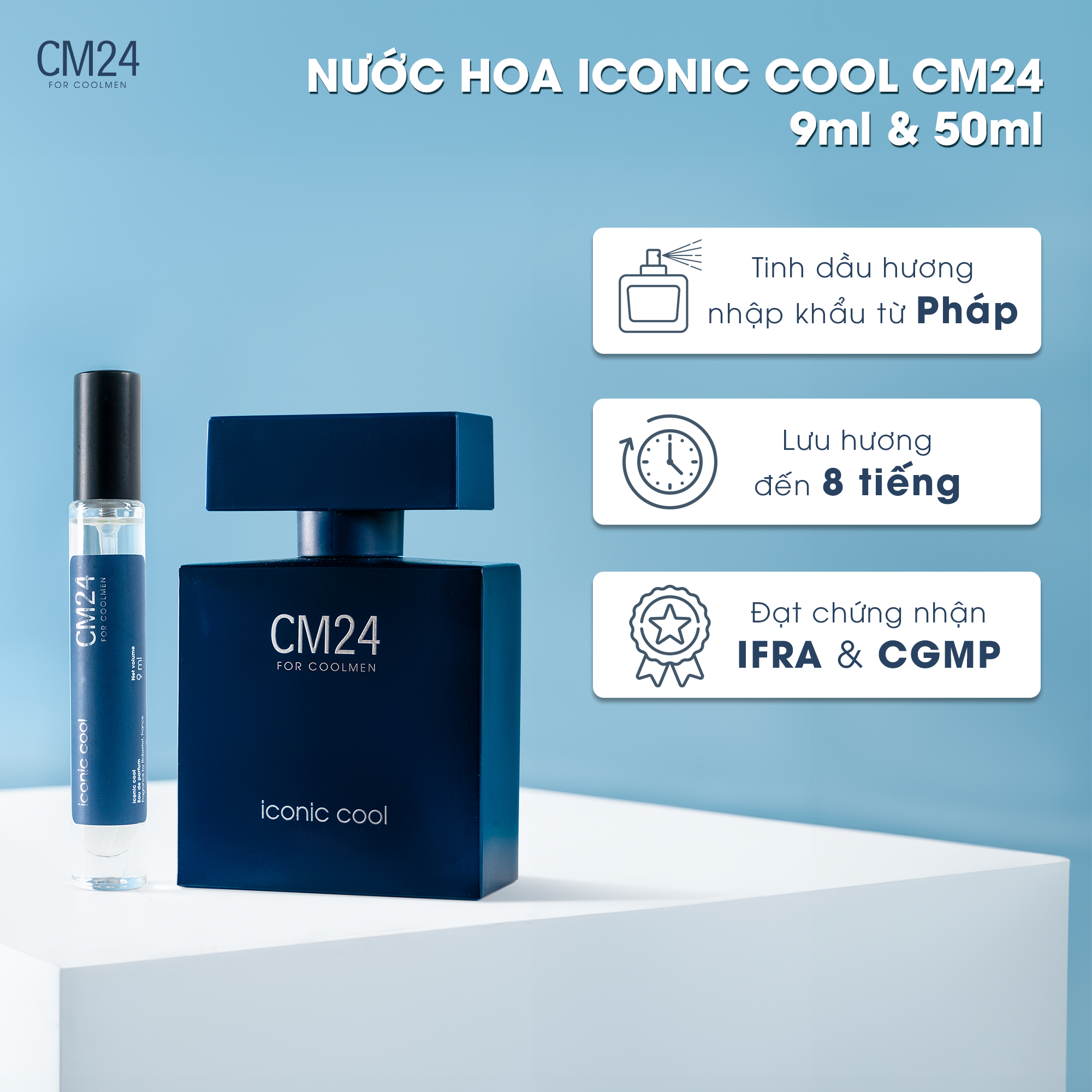 Nước hoa nam CM24 Iconic Cool lưu hương 6-8h 50ml - 4