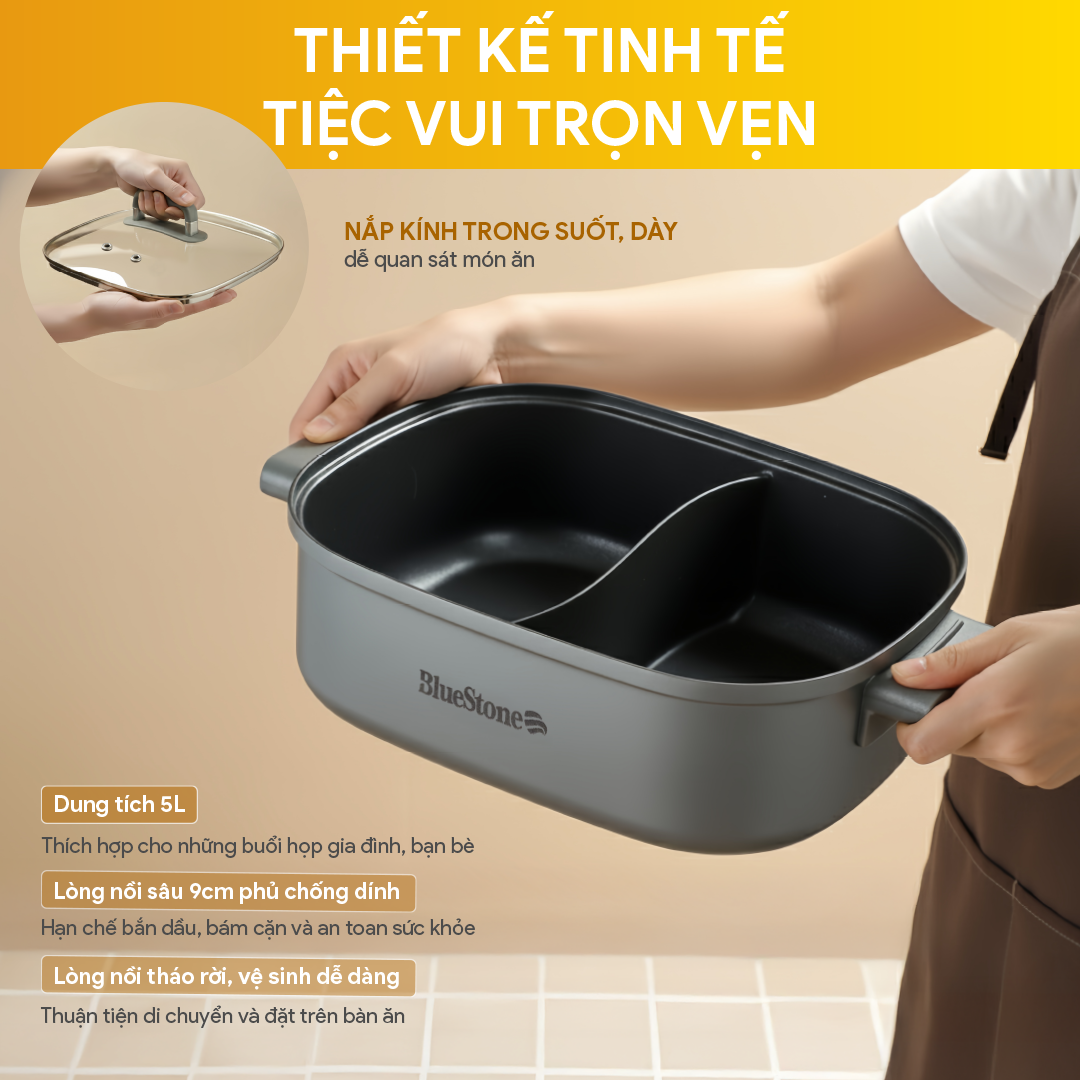 Nồi Lẩu Điện Đa Năng BlueStone MPB-7257 5 Lít 1850W