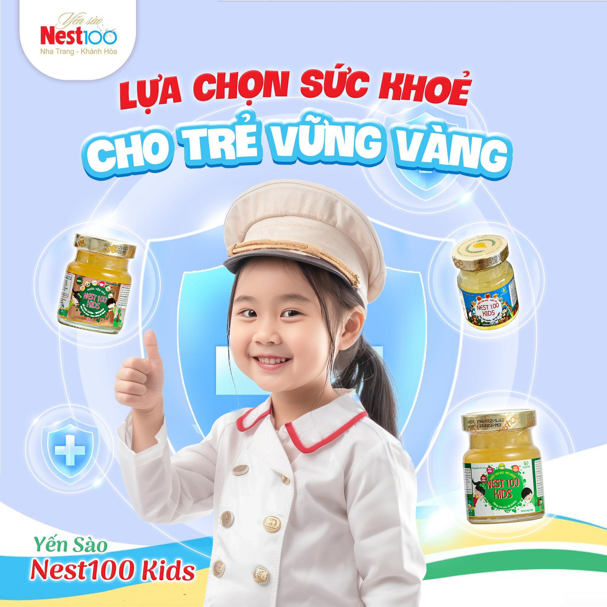 Nước Yến sào Nest100 Kids – Chất xơ tiêu hóa khỏe mạnh (6 lọ)