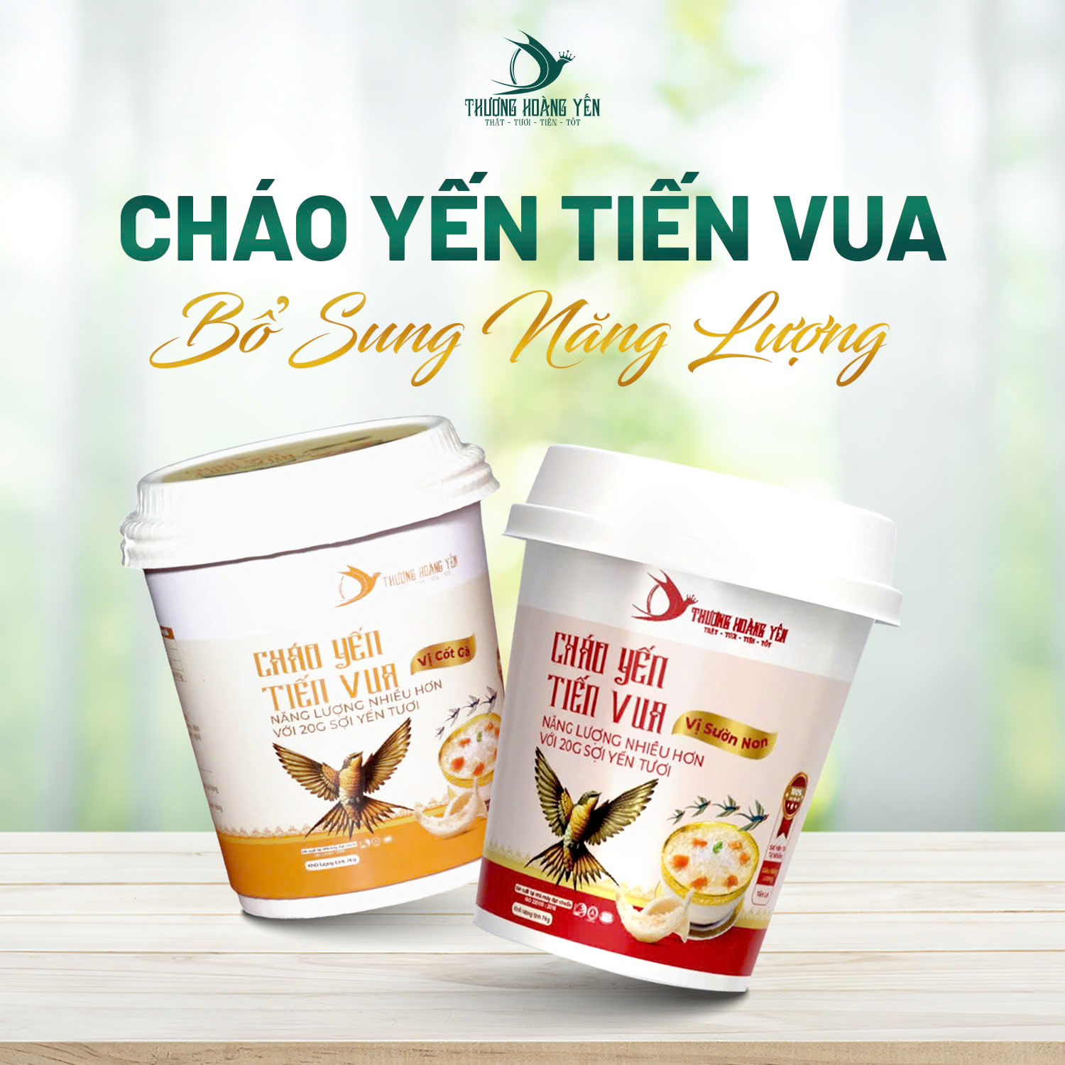 COMBO 10 cốc cháo yến tiến vua mix vị - THƯỢNG HOÀNG YẾN 20gr - Phân phối chính hãng