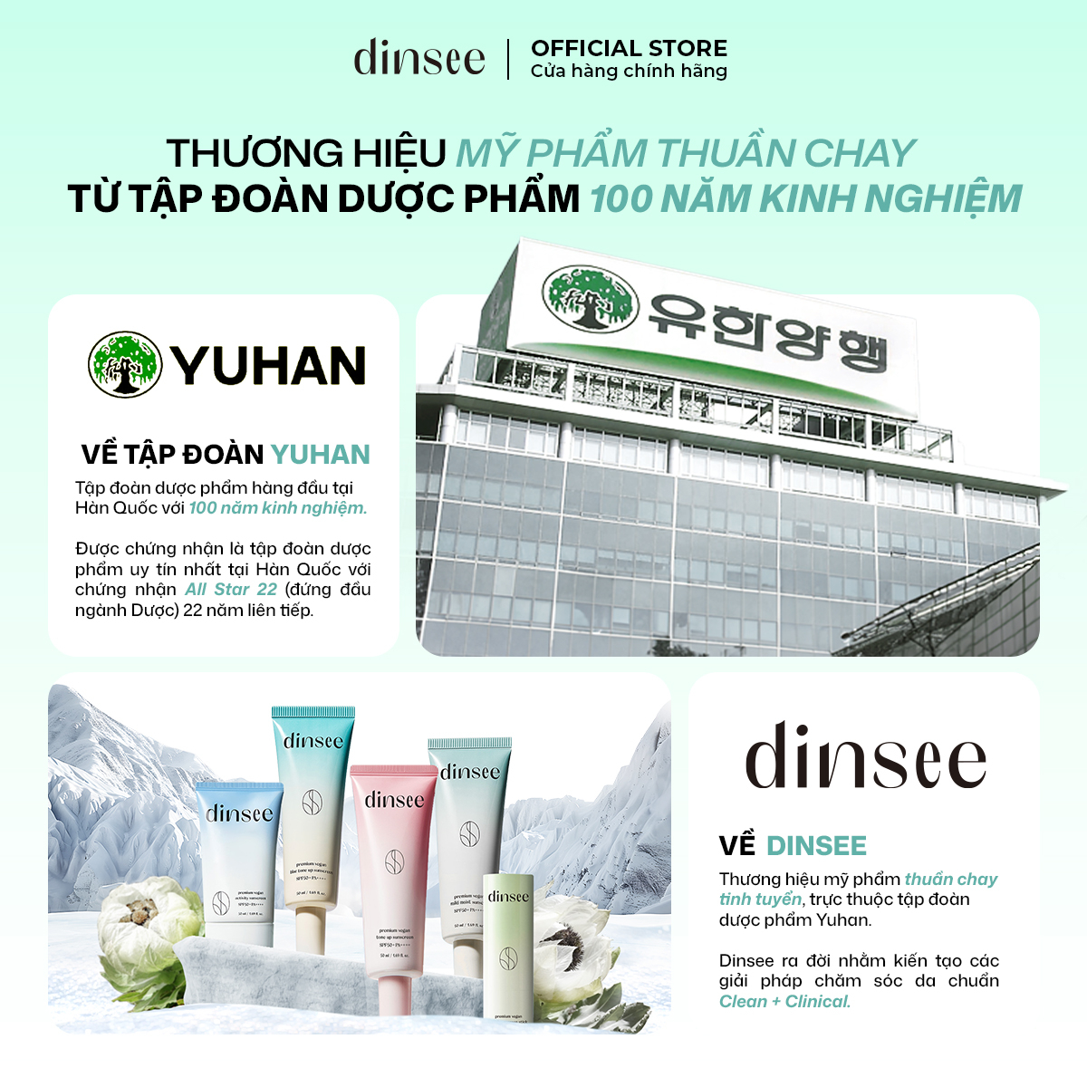 Kem Chống Nắng Vật Lý Thuần Chay Cho Da Dầu Mụn, Nhạy Cảm Dinsee Premium Vegan Mild Moist Sunscreen Spf50+ Pa++++