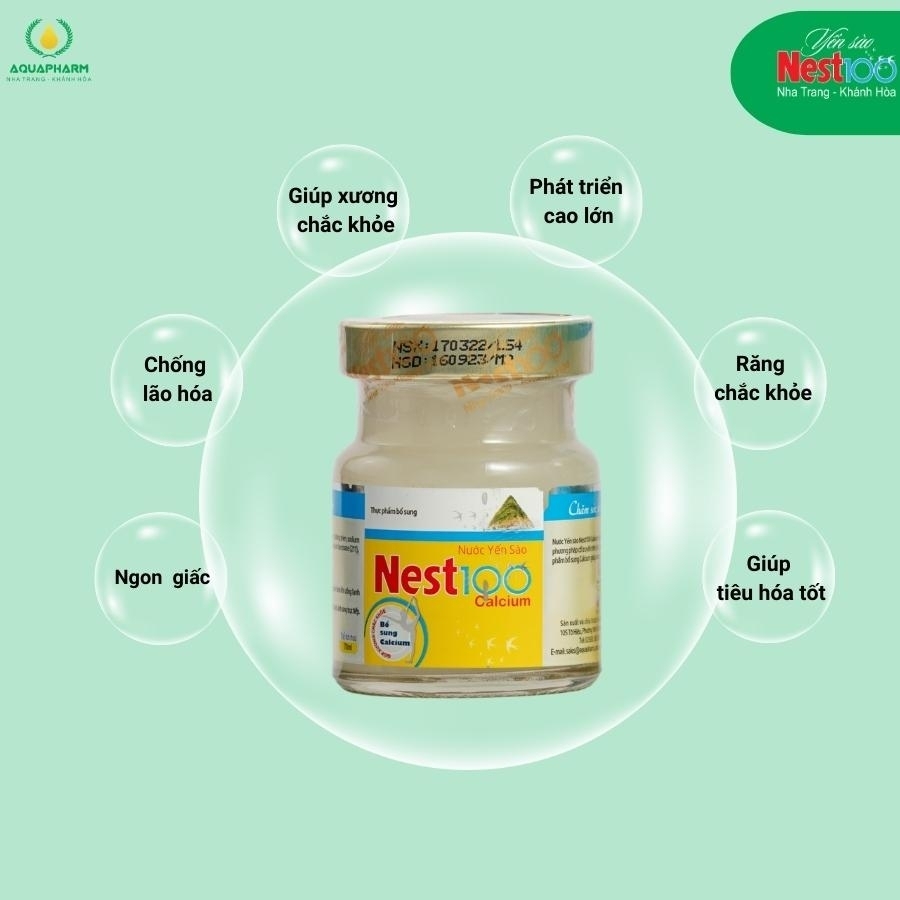 Nước Yến sào Calcium Nest100 – Bổ sung canxi giúp xương chắc khỏe (70ml)