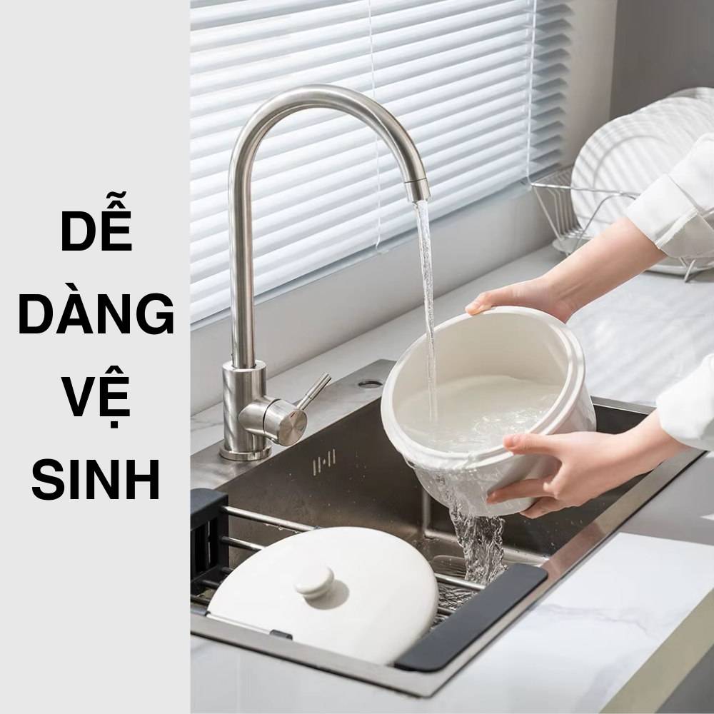 Nồi nấu chậm lòng sứ 3L Mishio MK397 kèm xửng hấp và 4 thố sứ tiện lợi không lo cháy khét hay bong tróc chống dính - 3