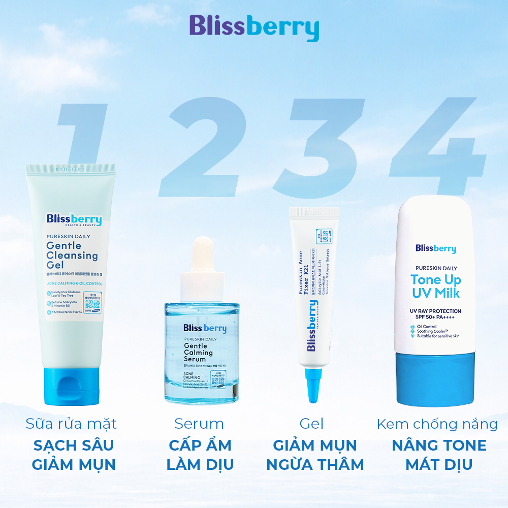 Kem chống nắng nâng tone kiềm dầu SPF50+, PA++++ Blissberry 60ml - 11