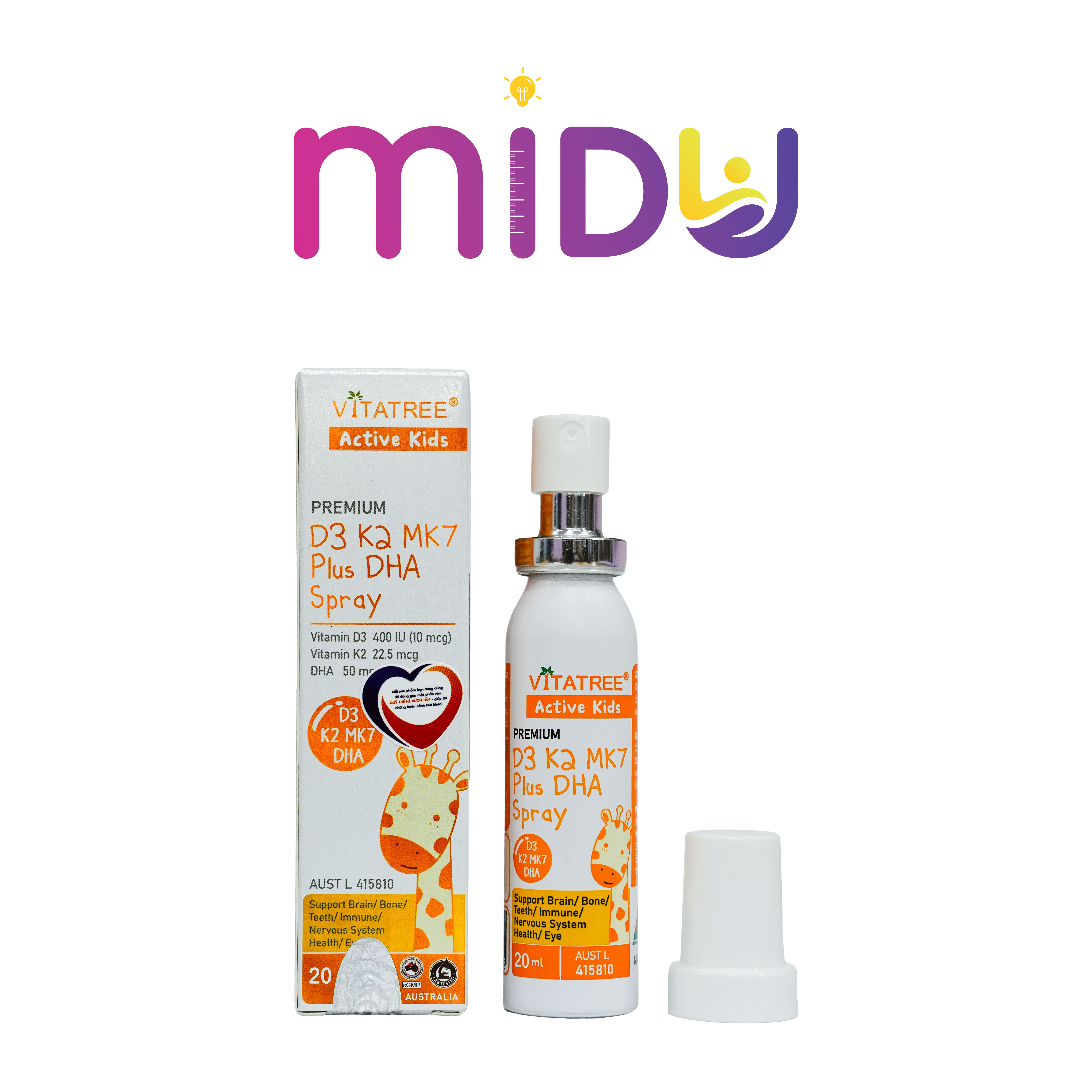 Thực phẩm bảo vệ sức khỏe Premium D3 K2 MK7 Plus DHA Spray