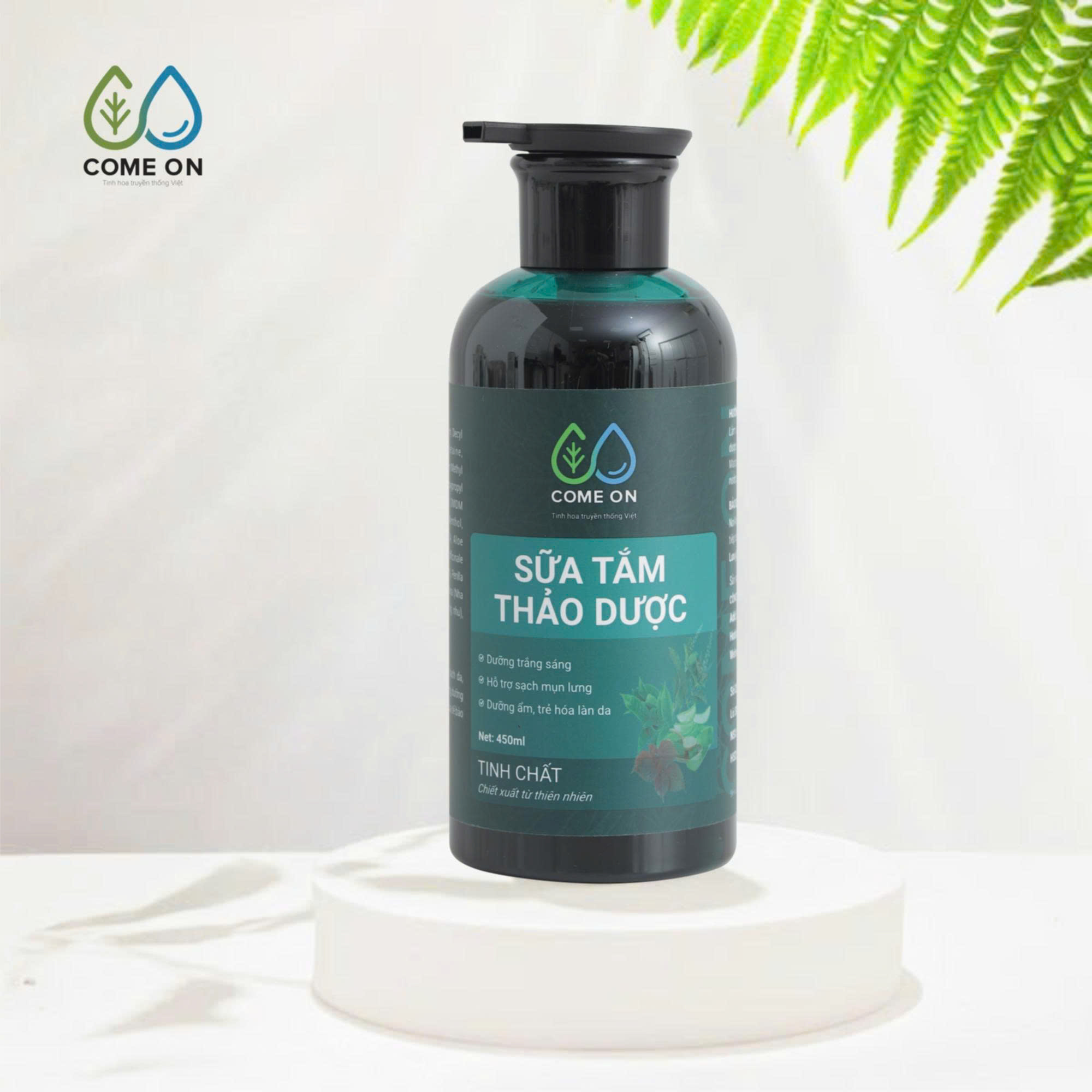 Sữa tắm thảo dược COME ON cấp ẩm, dưỡng da, sạch mụn lưng 450ml