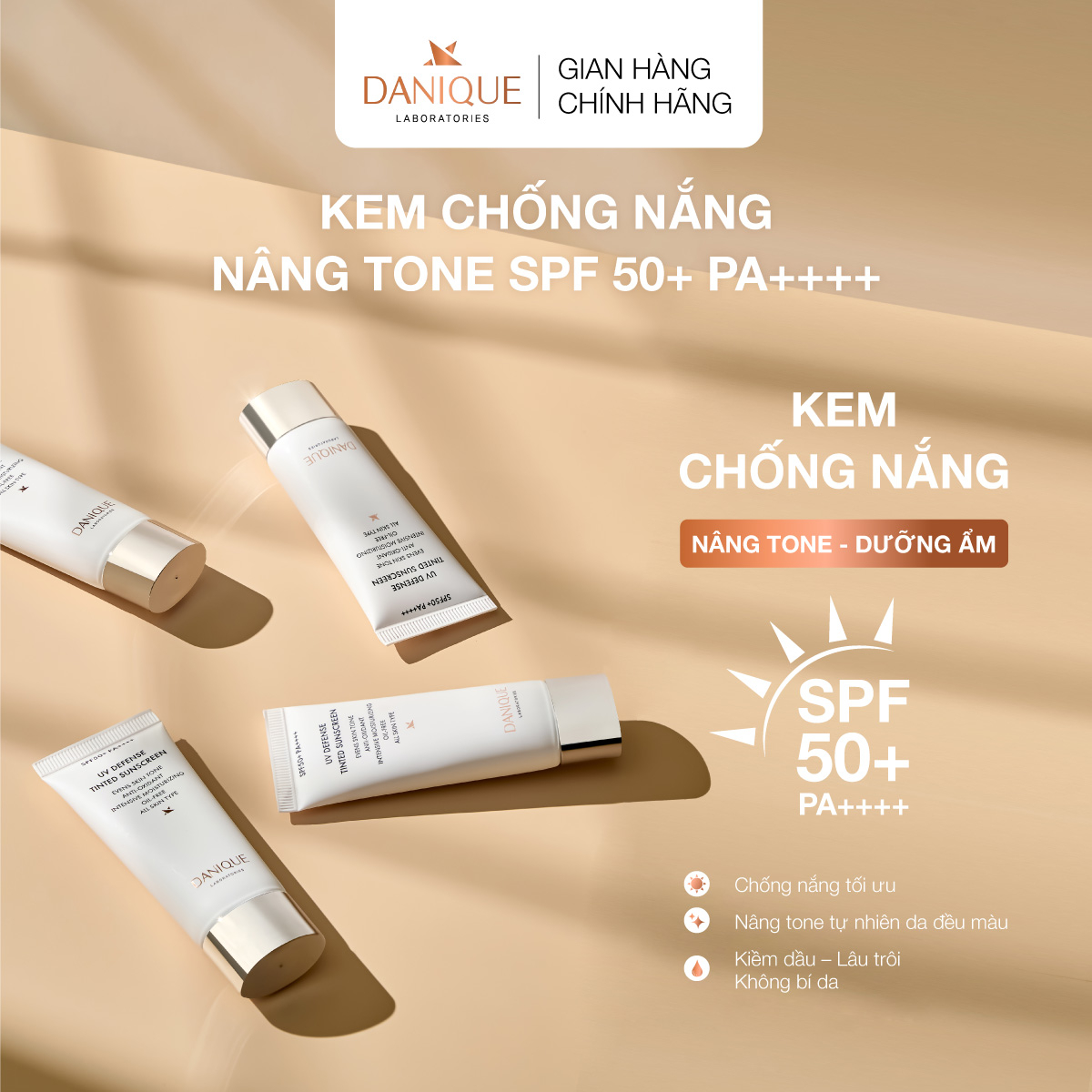 Kem Chống Nắng Nâng Tone Thay Kem Nền & Che Khuyết Điểm Danique UV