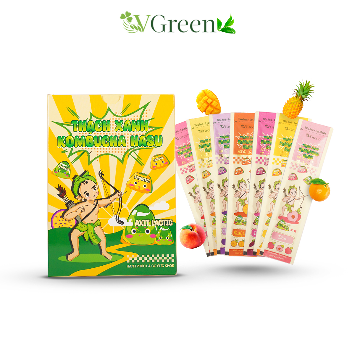 Thạch xanh KOMBUCHA - Mix Vị (525g) - Phân phối chính hãng