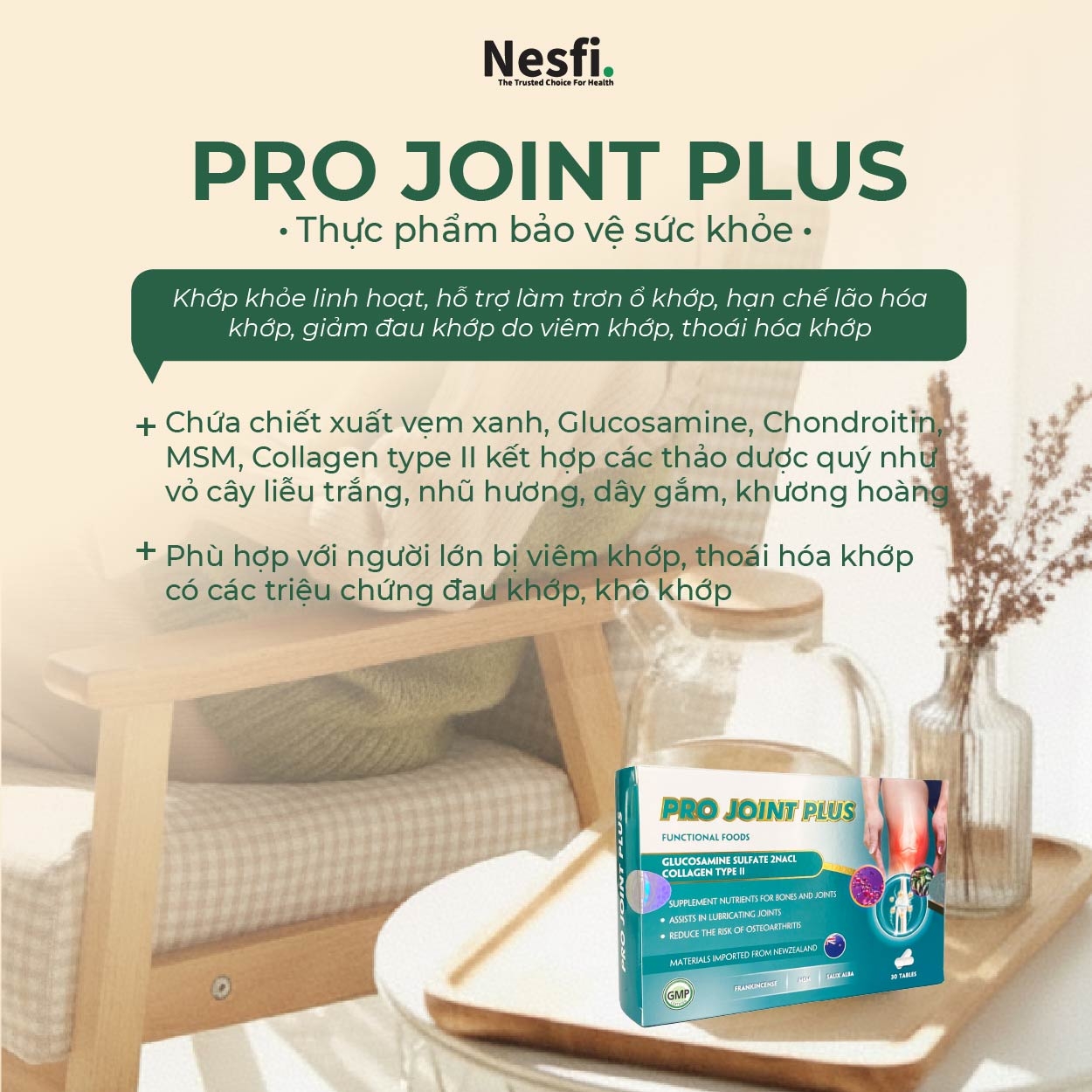 TPBVSK PRO JOINT PLUS (hỗ trợ giảm đau khớp, viêm khớp, thoái hóa khớp) Hộp 30 viên