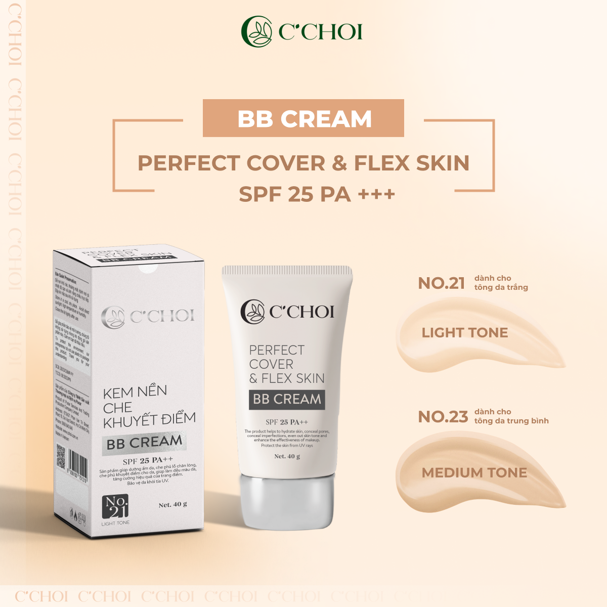 Kem Nền Che Khuyết Điểm C'Choi - Perfect Cover & Flex Skin BB Cream - 7
