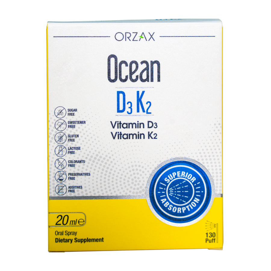 Vitamin D3K2 Ocean Dạng Xịt Bổ Sung Vitamin D3, Vitamin K2 20ml Tăng Cường Hấp Thu Canxi Và Dưỡng Chất - Phân phối chính hãng