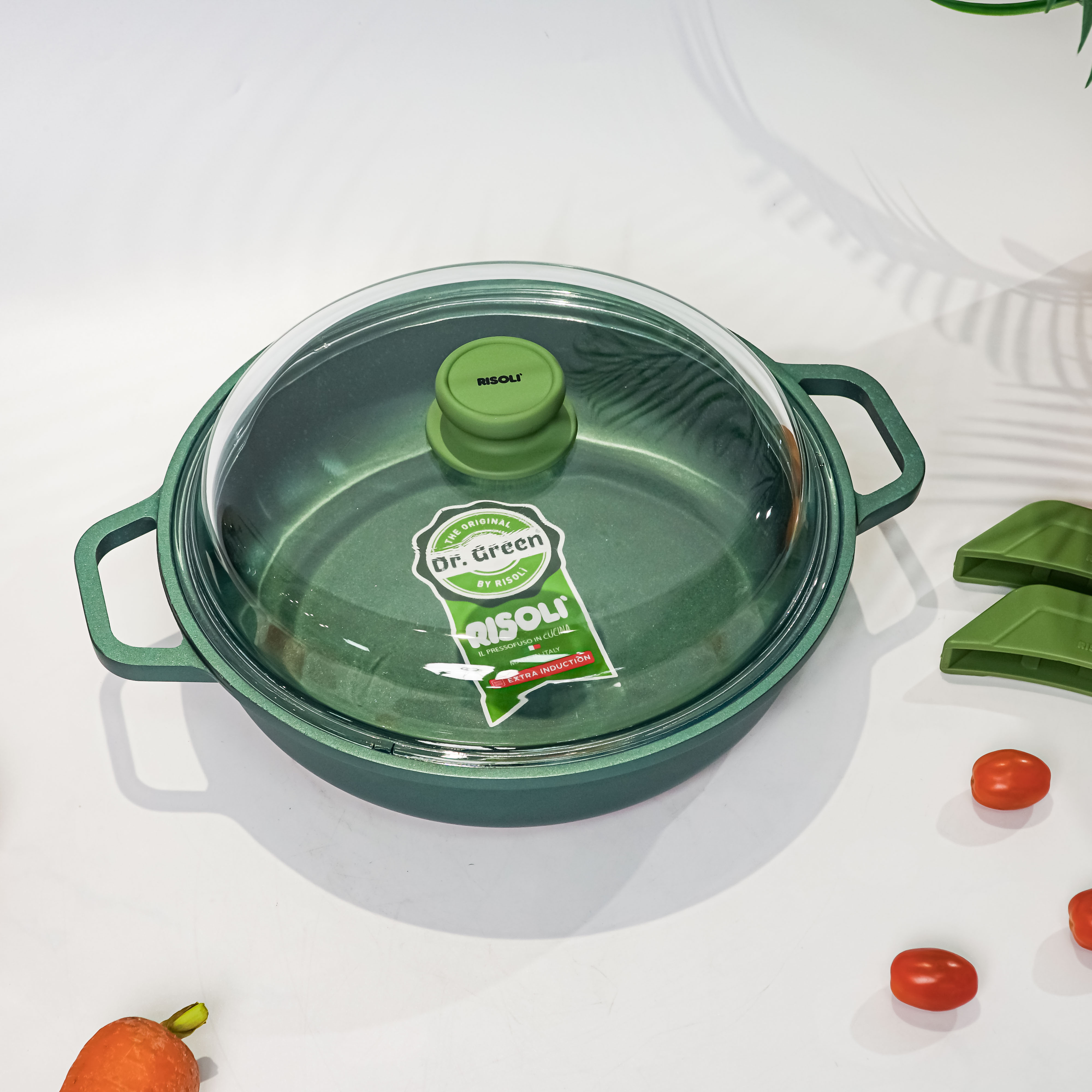 NỒI HẦM RISOLI ĐÚC NHÔM NGUYÊN KHỐI DR.GREEN® ĐÁY TỪ - Model: NOIRisoli-00099DRIN/28