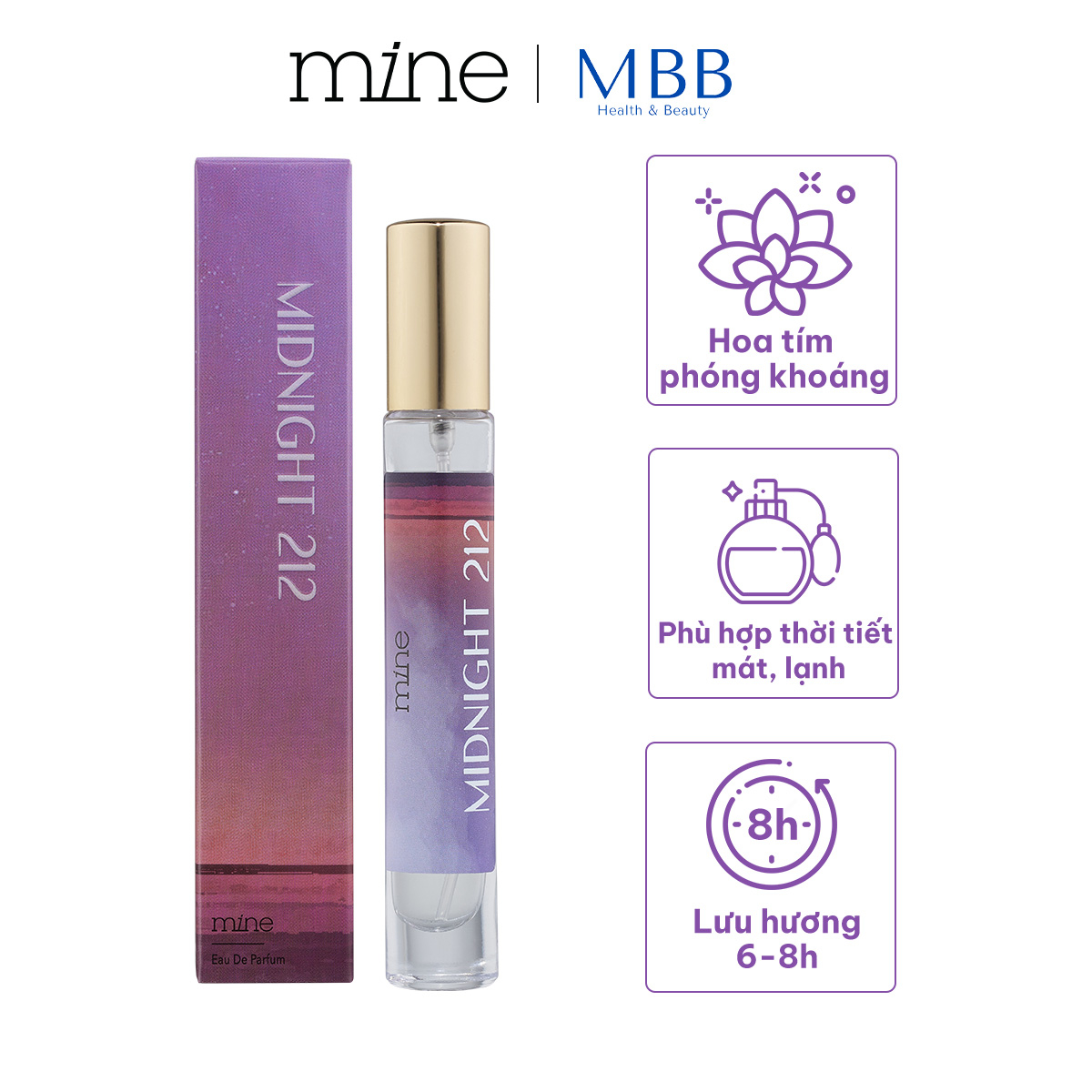 Nước hoa nữ Mine Midnight lưu hương 6-8h 9ml - Phân phối chính hãng