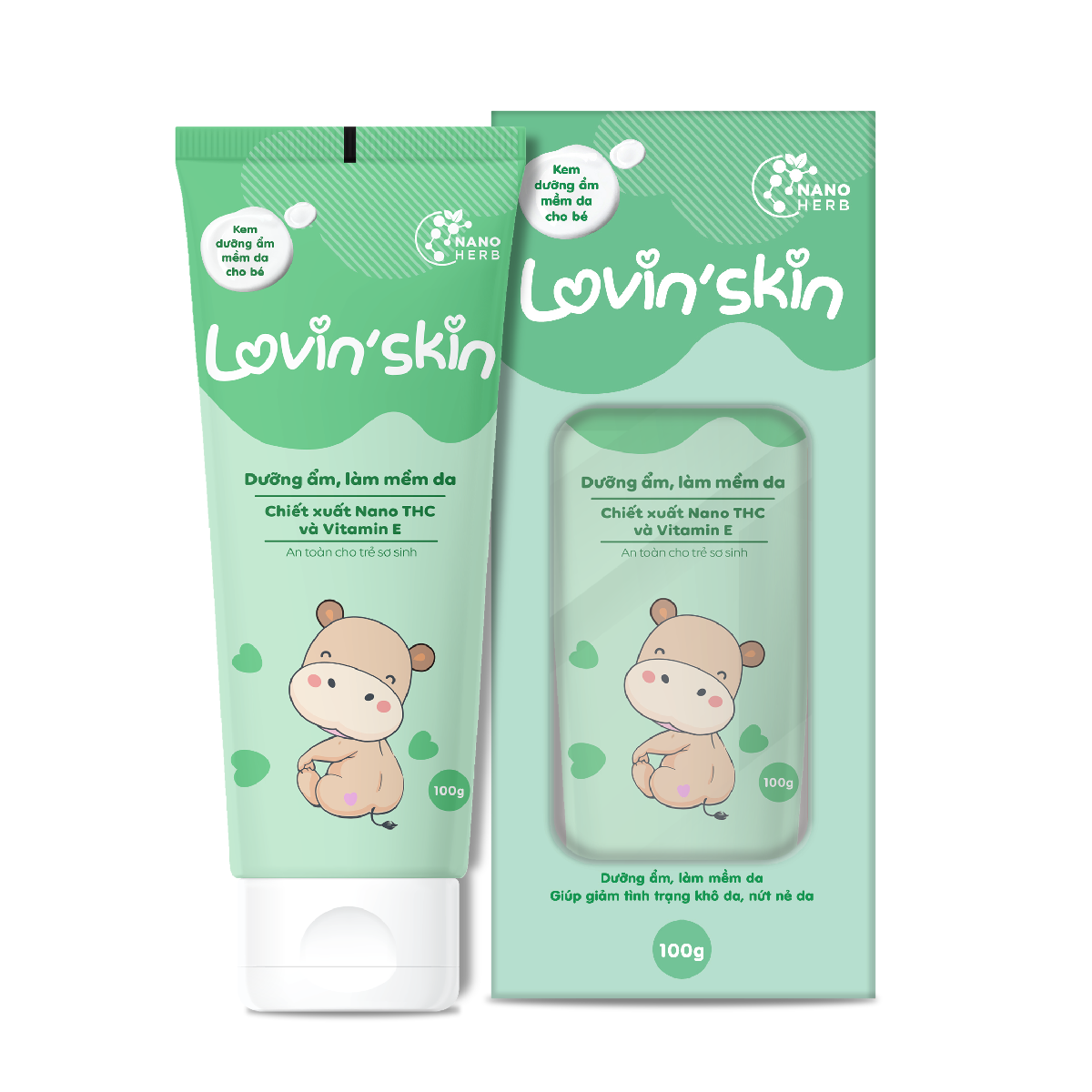 Kem dưỡng ẩm mềm da cho bé Lovin'skin giảm khô ngứa, nứt nẻ da (100g)