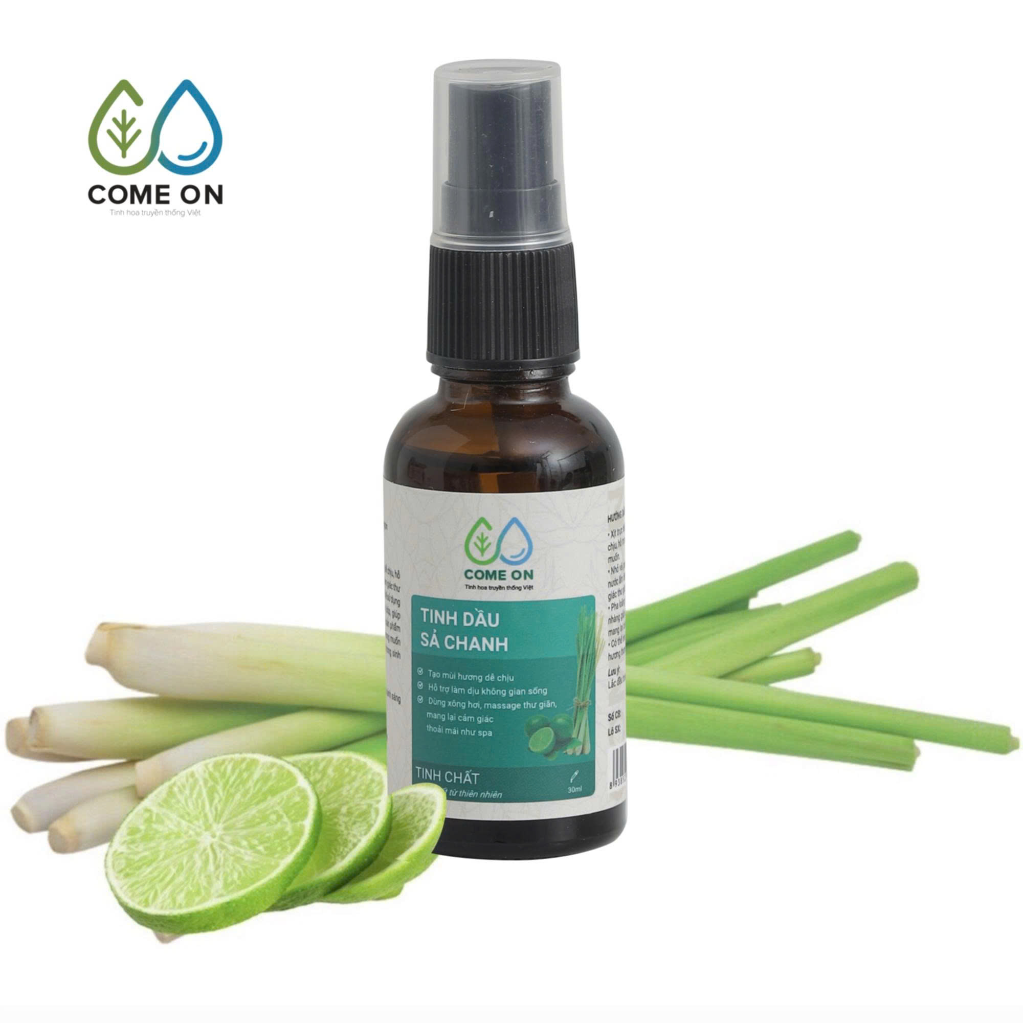 Tinh dầu sả chanh COME ON đuổi muỗi, khử mùi, xông phòng 30ml