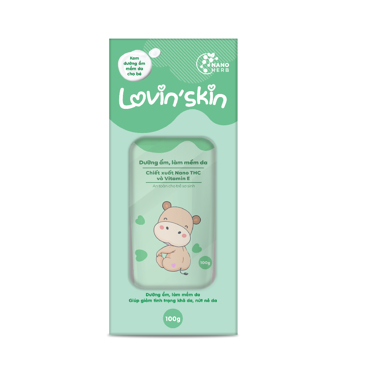 Kem dưỡng ẩm mềm da cho bé Lovin'skin giảm khô ngứa, nứt nẻ da (100g)
