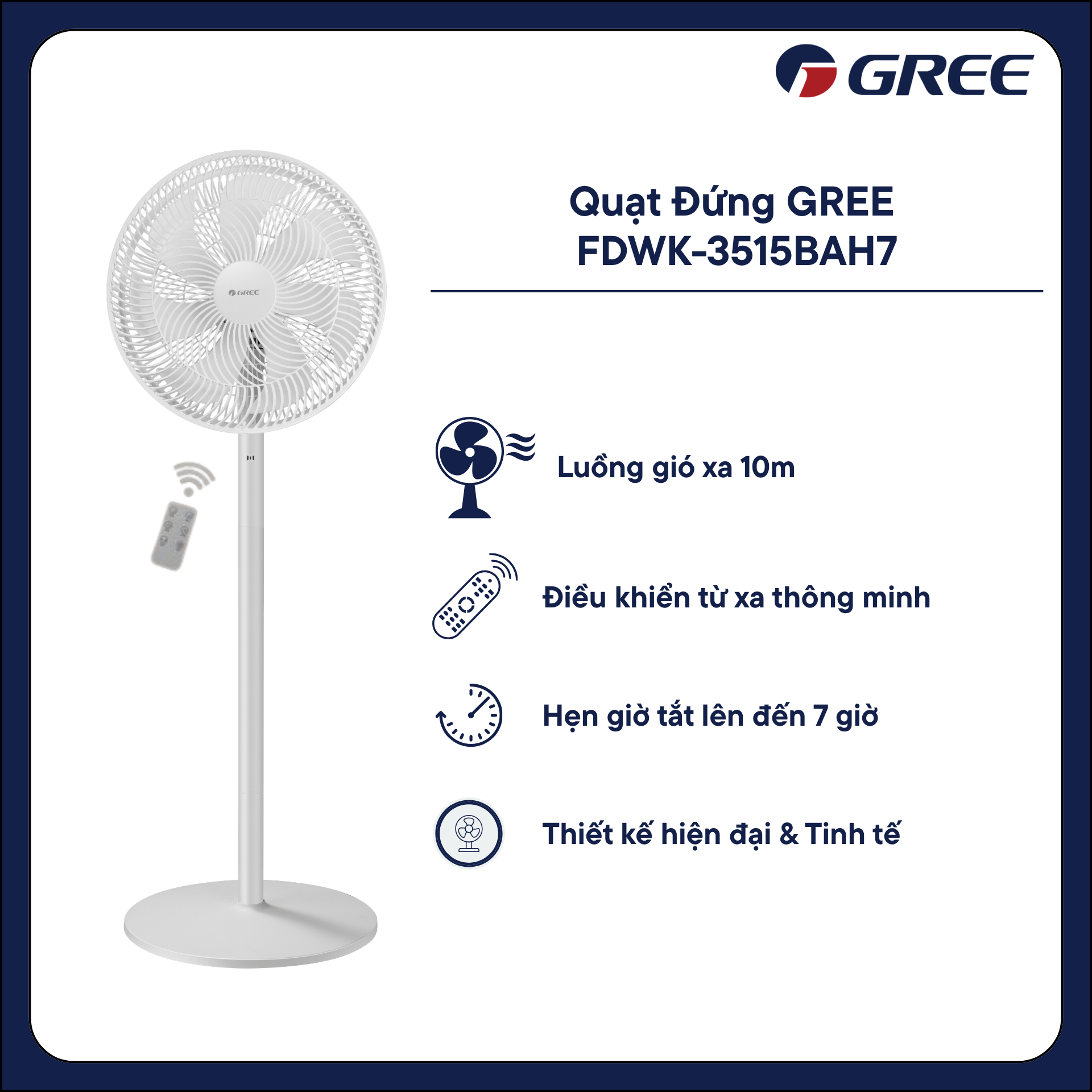 Quạt đứng Gree  FDWK-3515Bah7 - Phân phối chính hãng