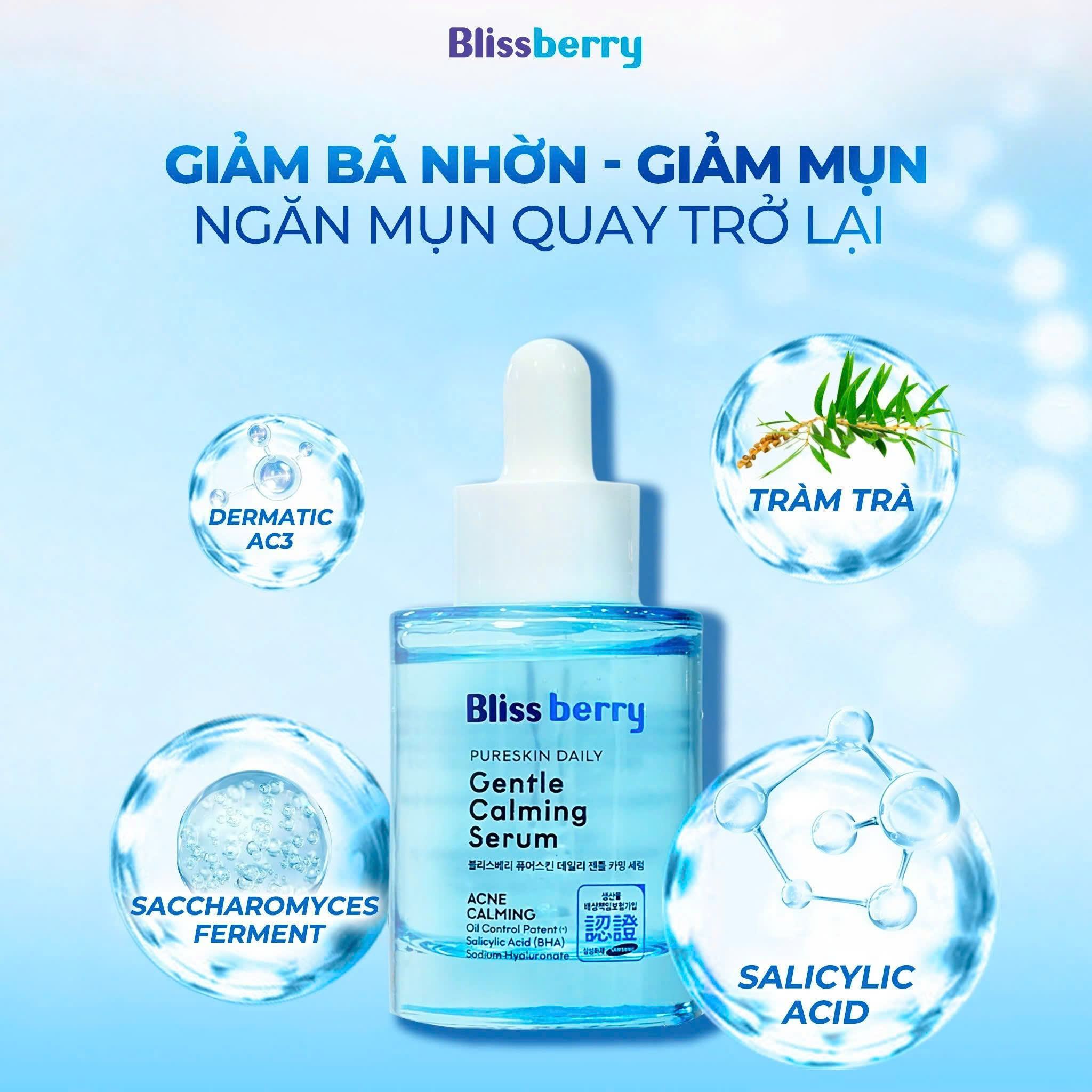 Serum BHA cấp ẩm kiềm dầu Blissberry 30ml