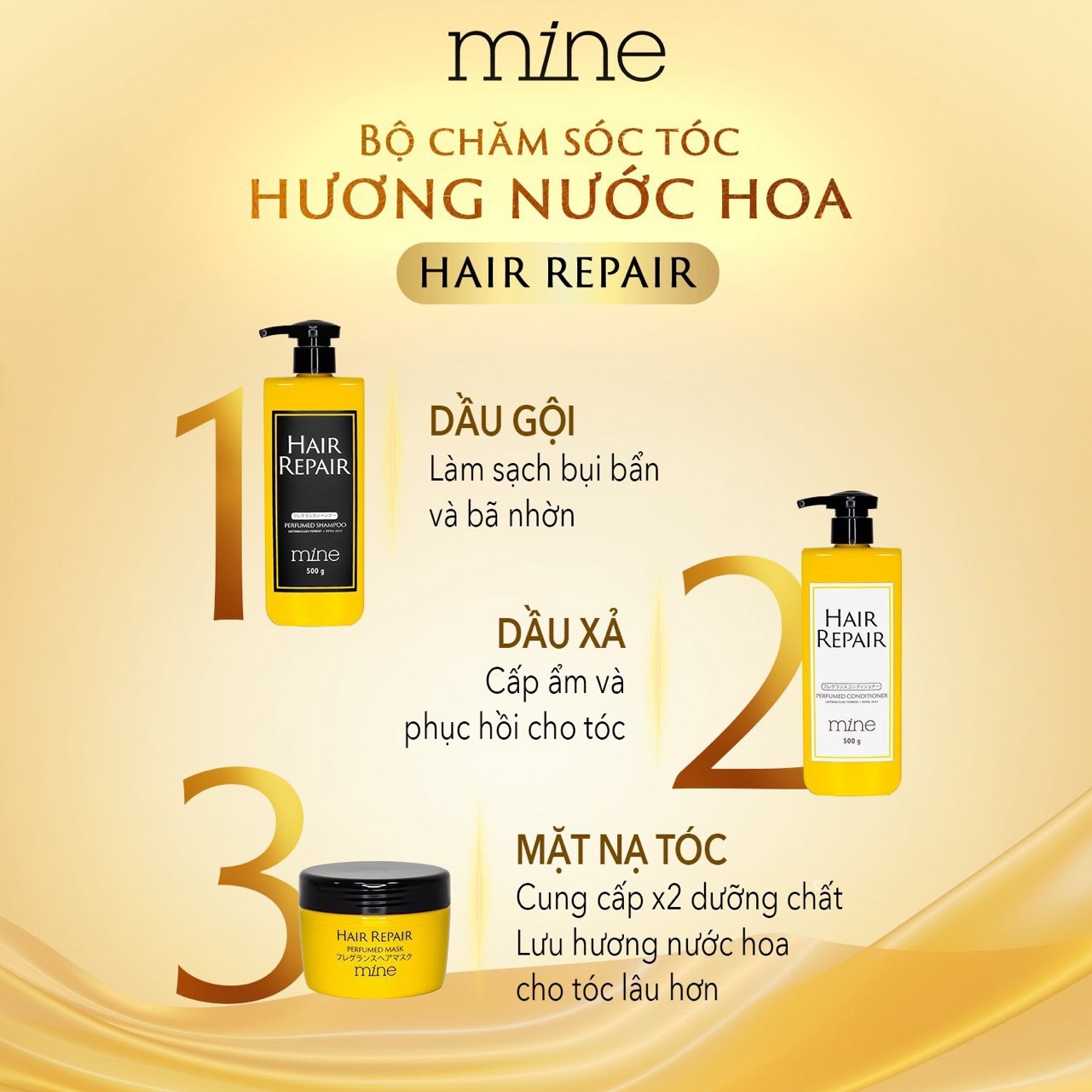 Dầu gội Mine Hair Repair Perfumed Shampoo 500g-duoc-ban-tai-PL Home & Health Store