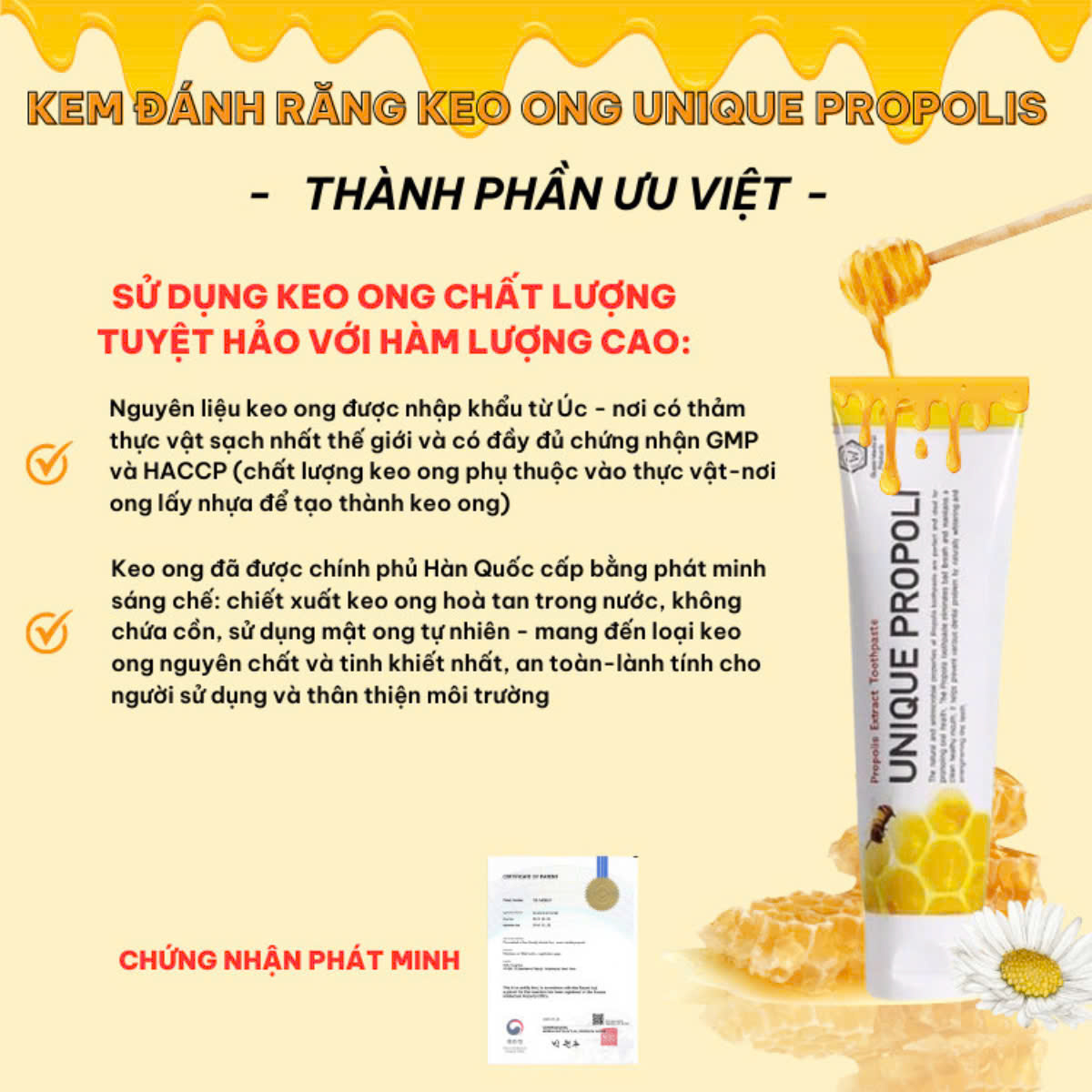 Kem đánh răng keo ong Unique Propolis