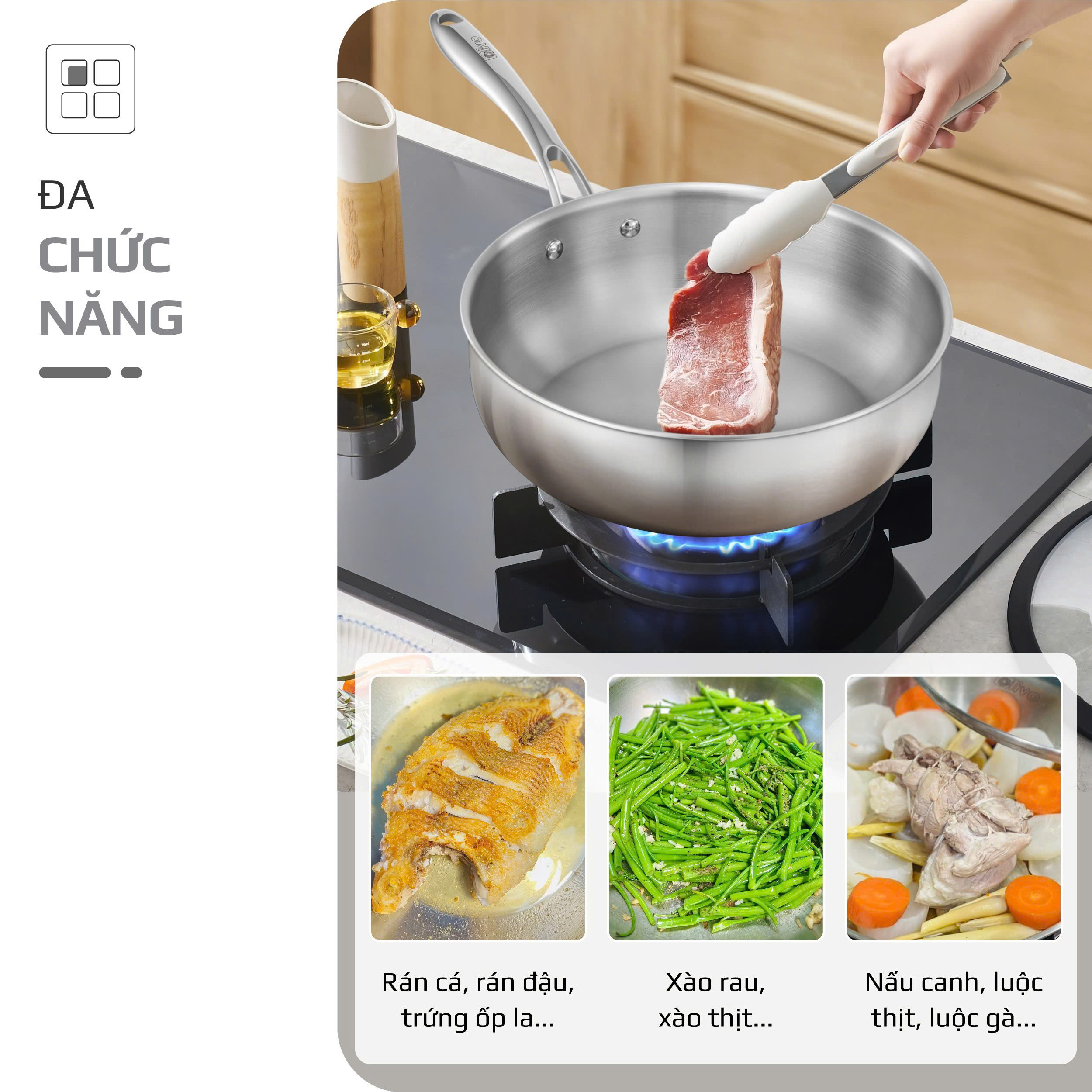 Chảo inox OLIVO 2685