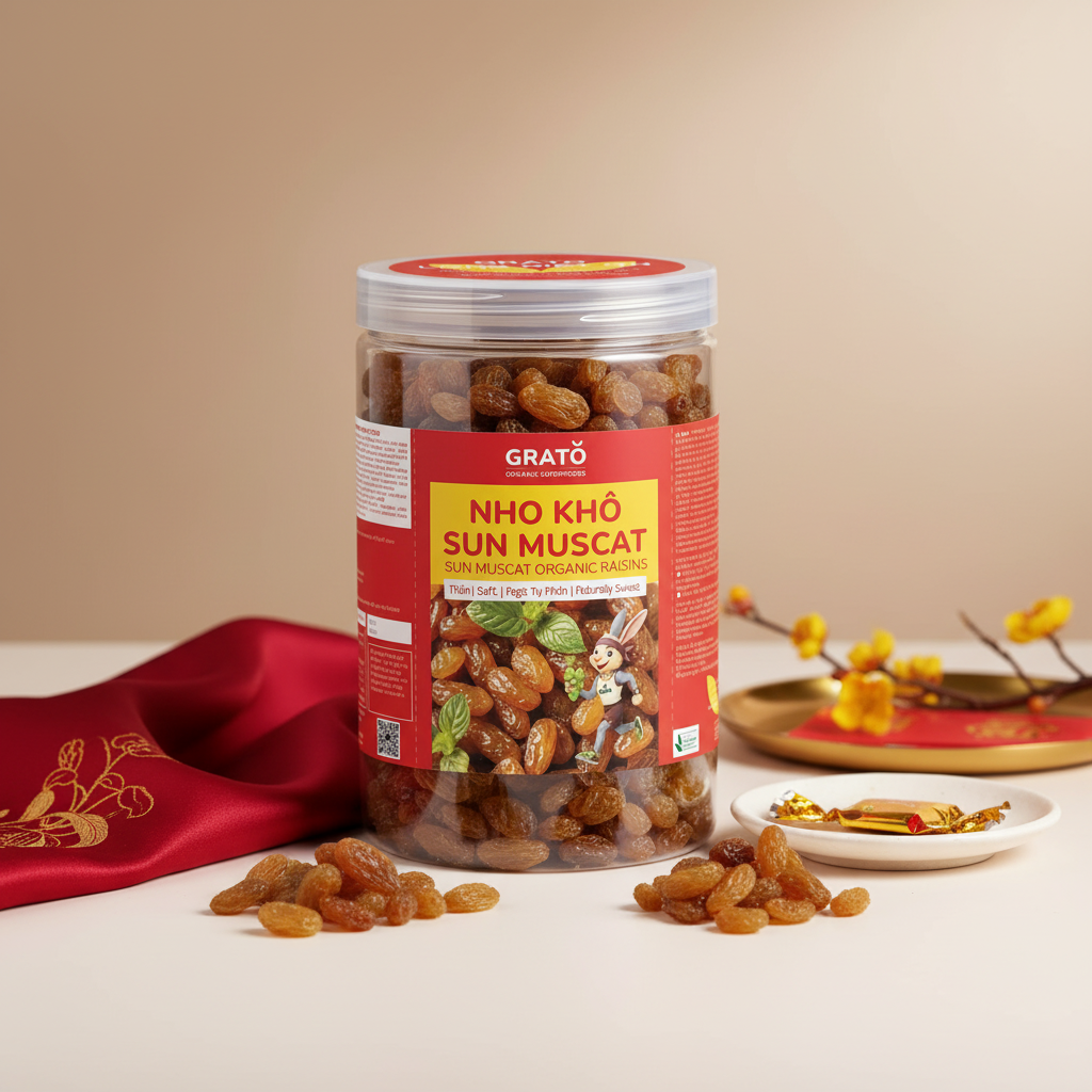 Nho khô Sun Muscat Hữu Cơ GRATO 500g - 4